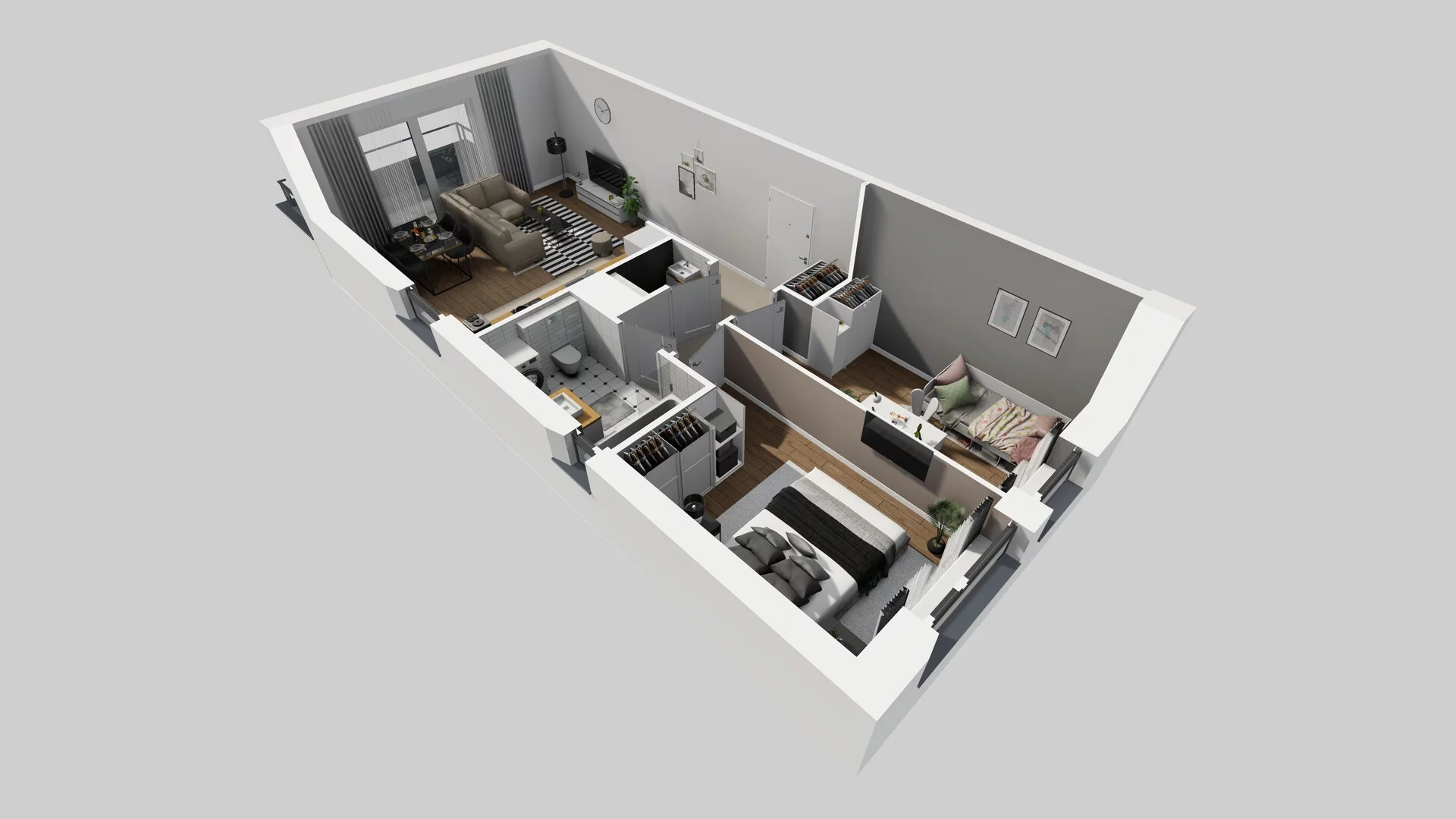 3 pokoje, mieszkanie 62,27 m², piętro 2, oferta nr I/7, Wille Biskupin, Wrocław, Biskupin-Sępolno-Dąbie-Bartoszowice, Śródmieście, ul. Braci Gierymskich 156
