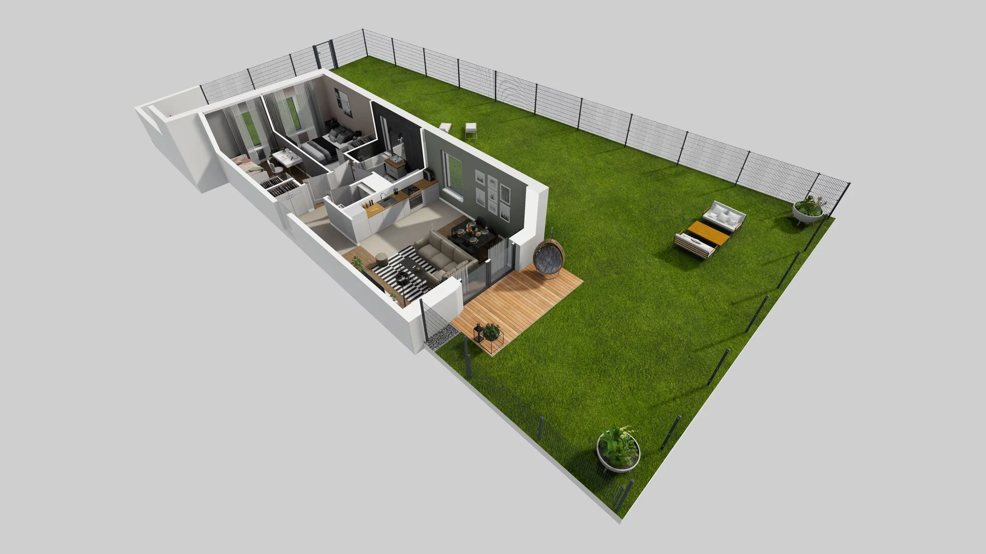 3 pokoje, mieszkanie 60,89 m², parter, oferta nr J/1, Wille Biskupin, Wrocław, Biskupin-Sępolno-Dąbie-Bartoszowice, Śródmieście, ul. Braci Gierymskich 156