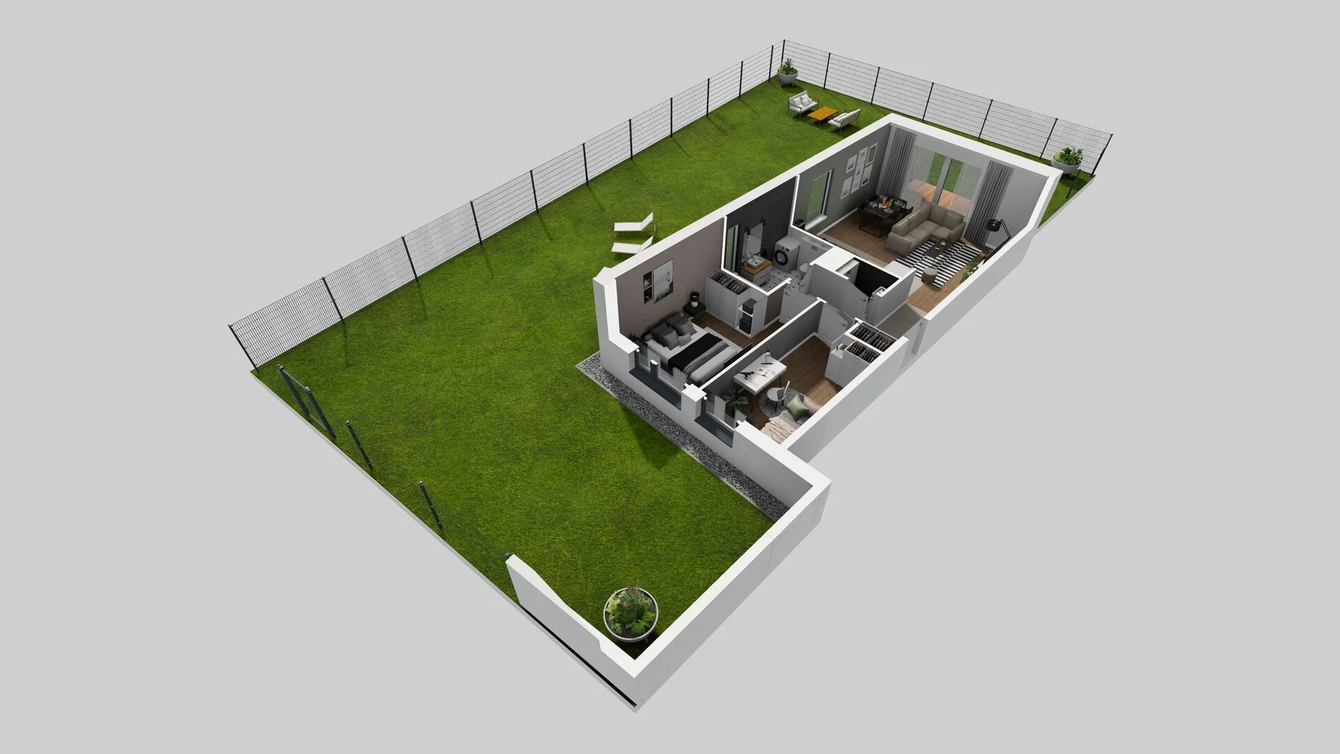 3 pokoje, mieszkanie 60,89 m², parter, oferta nr J/1, Wille Biskupin, Wrocław, Biskupin-Sępolno-Dąbie-Bartoszowice, Śródmieście, ul. Braci Gierymskich 156