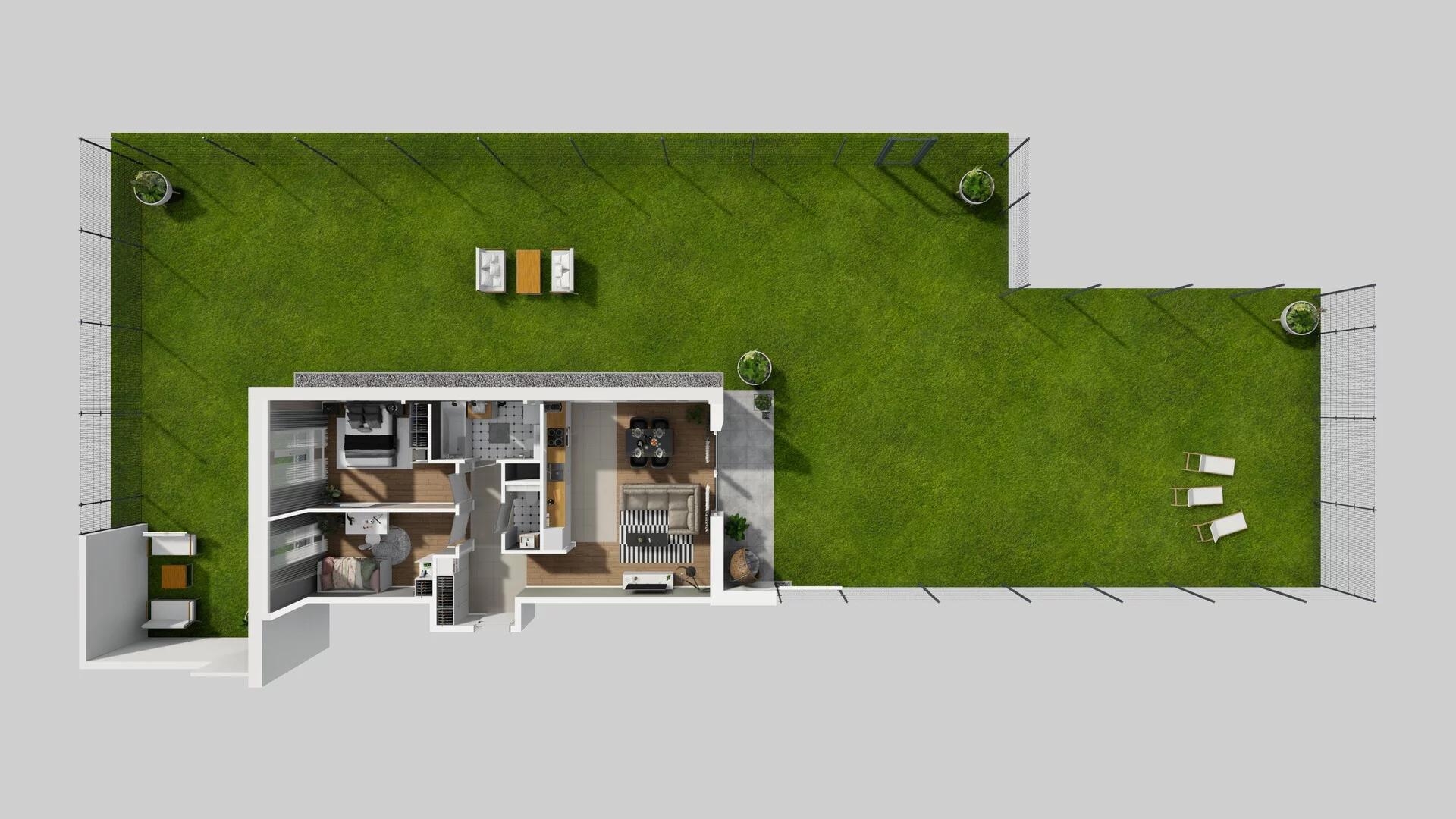 3 pokoje, mieszkanie 65,44 m², parter, oferta nr F/1, Wille Biskupin, Wrocław, Biskupin-Sępolno-Dąbie-Bartoszowice, Śródmieście, ul. Braci Gierymskich 156