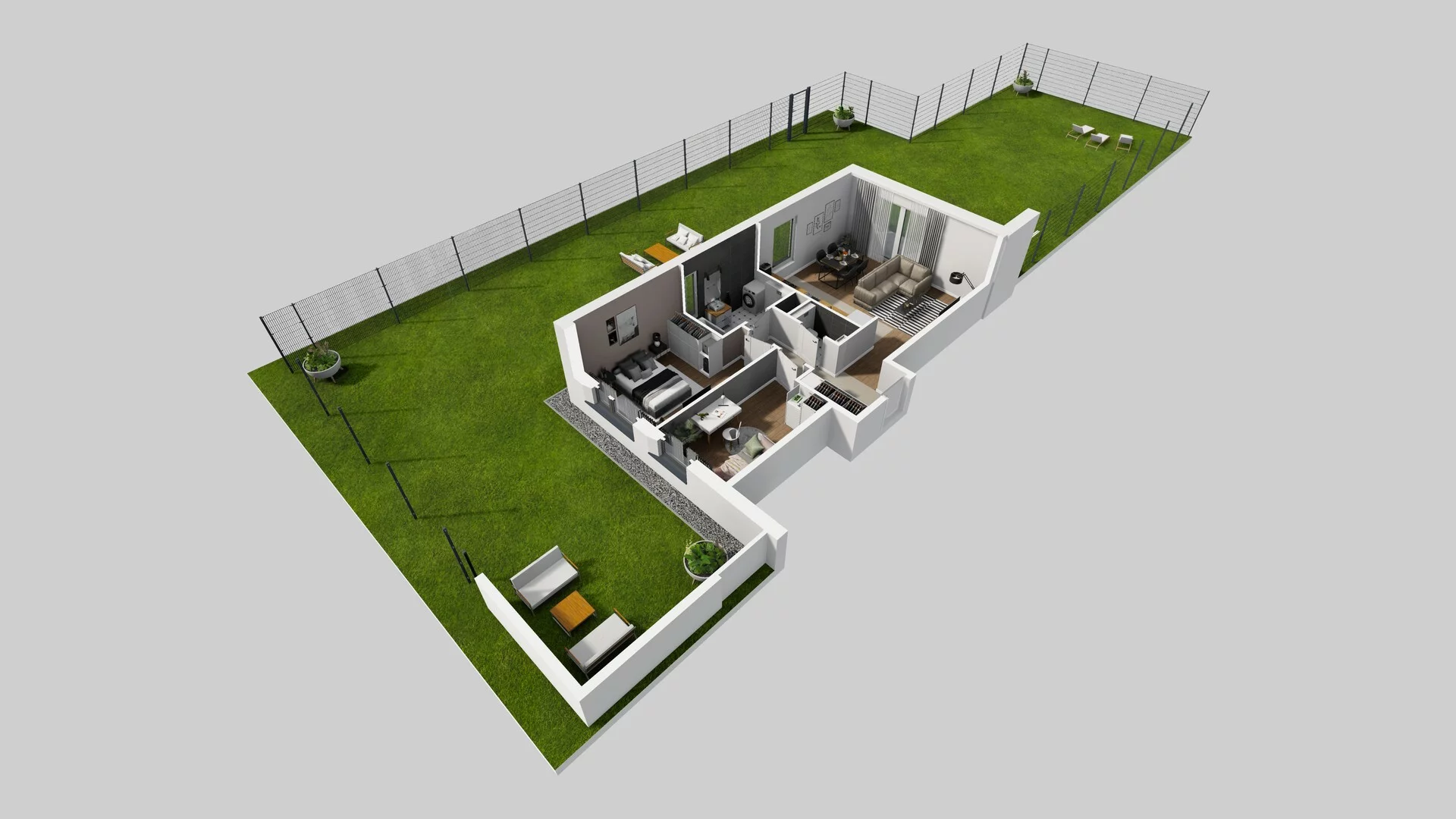 3 pokoje, mieszkanie 65,44 m², parter, oferta nr F/1, Wille Biskupin, Wrocław, Biskupin-Sępolno-Dąbie-Bartoszowice, Śródmieście, ul. Braci Gierymskich 156