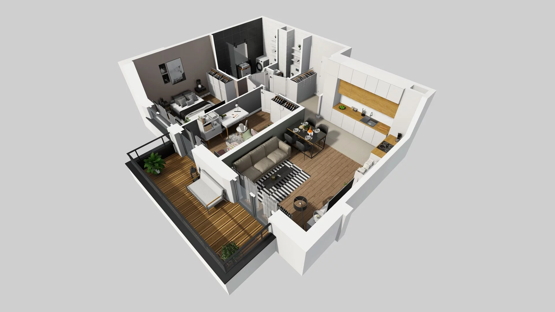 3 pokoje, mieszkanie 56,13 m², piętro 1, oferta nr M/5, Wille Biskupin etap 3, Wrocław, Biskupin-Sępolno-Dąbie-Bartoszowice, Śródmieście, ul. Braci Gierymskich