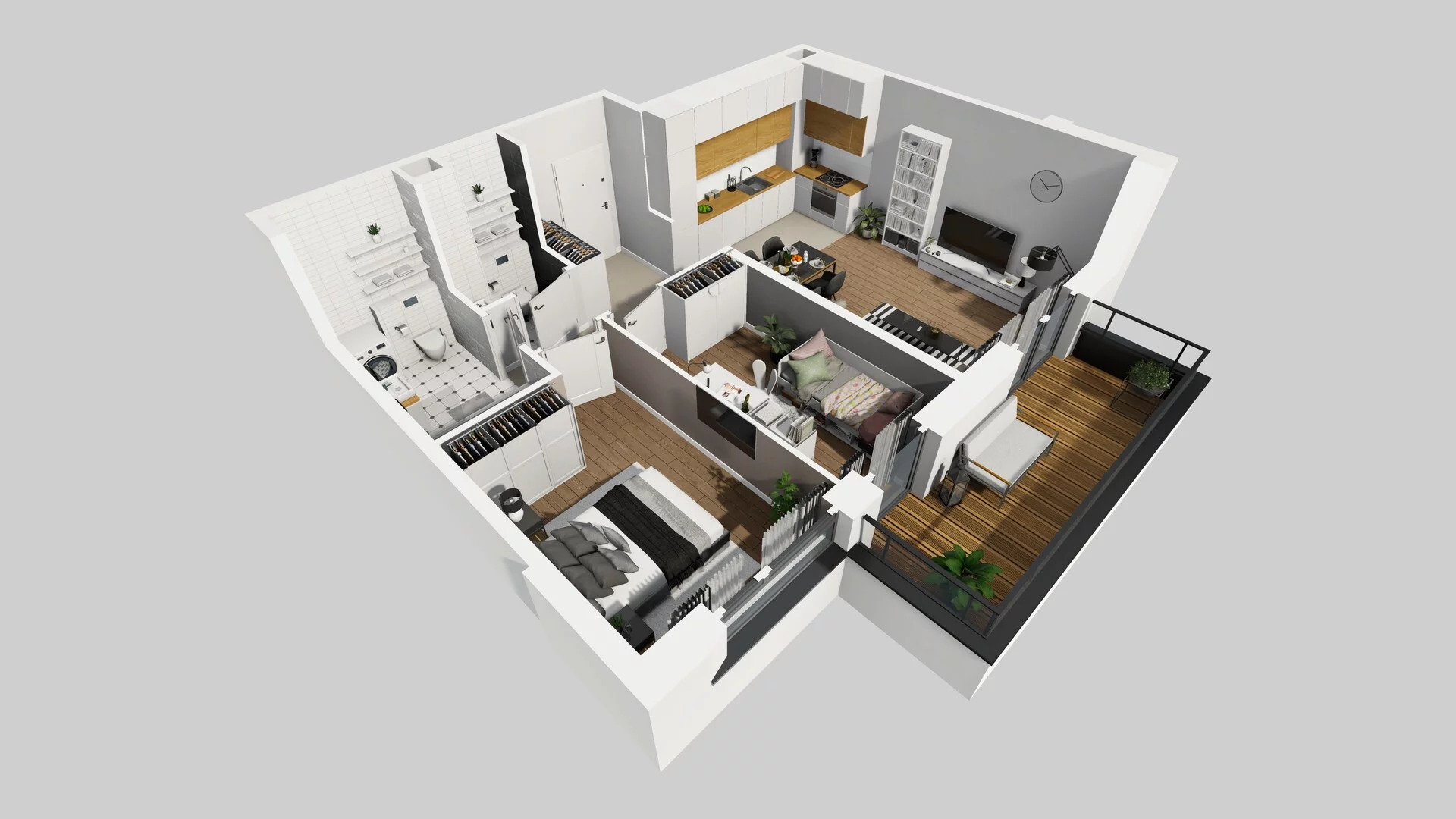3 pokoje, mieszkanie 56,13 m², piętro 1, oferta nr M/5, Wille Biskupin etap 3, Wrocław, Biskupin-Sępolno-Dąbie-Bartoszowice, Śródmieście, ul. Braci Gierymskich