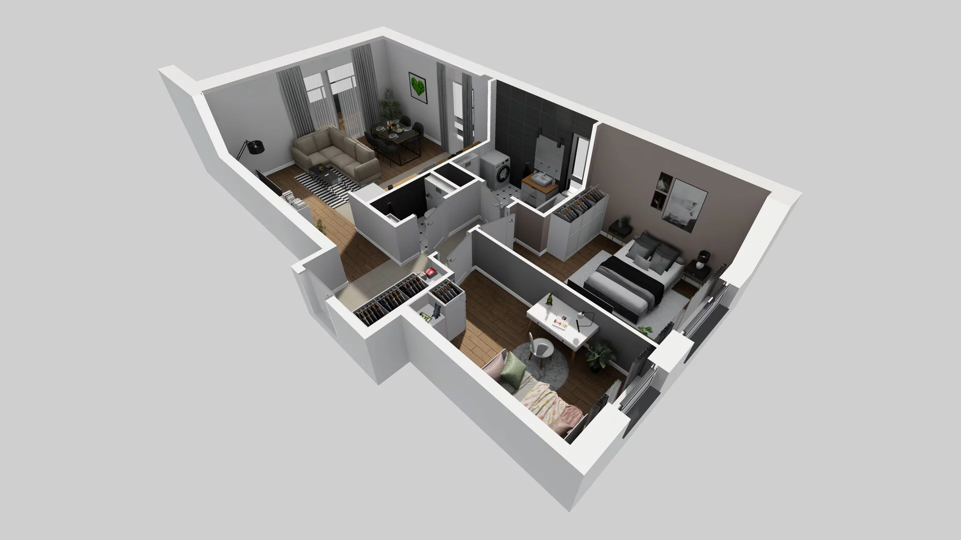 3 pokoje, mieszkanie 63,97 m², piętro 1, oferta nr M/6, Wille Biskupin etap 3, Wrocław, Biskupin-Sępolno-Dąbie-Bartoszowice, Śródmieście, ul. Braci Gierymskich