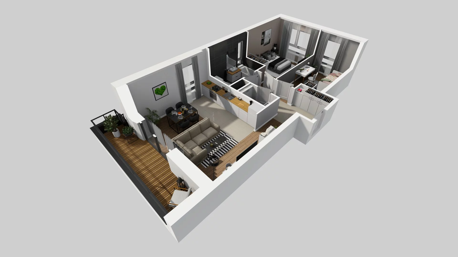 3 pokoje, mieszkanie 63,97 m², piętro 1, oferta nr M/6, Wille Biskupin etap 3, Wrocław, Biskupin-Sępolno-Dąbie-Bartoszowice, Śródmieście, ul. Braci Gierymskich