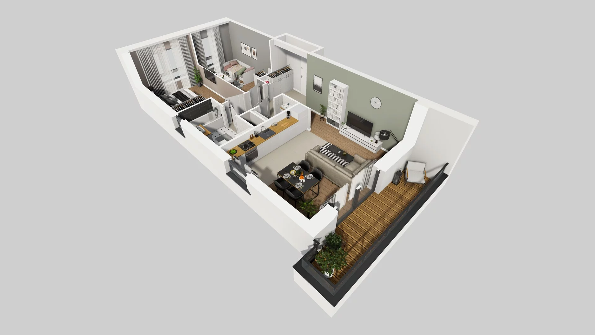 3 pokoje, mieszkanie 63,97 m², piętro 1, oferta nr M/6, Wille Biskupin etap 3, Wrocław, Biskupin-Sępolno-Dąbie-Bartoszowice, Śródmieście, ul. Braci Gierymskich