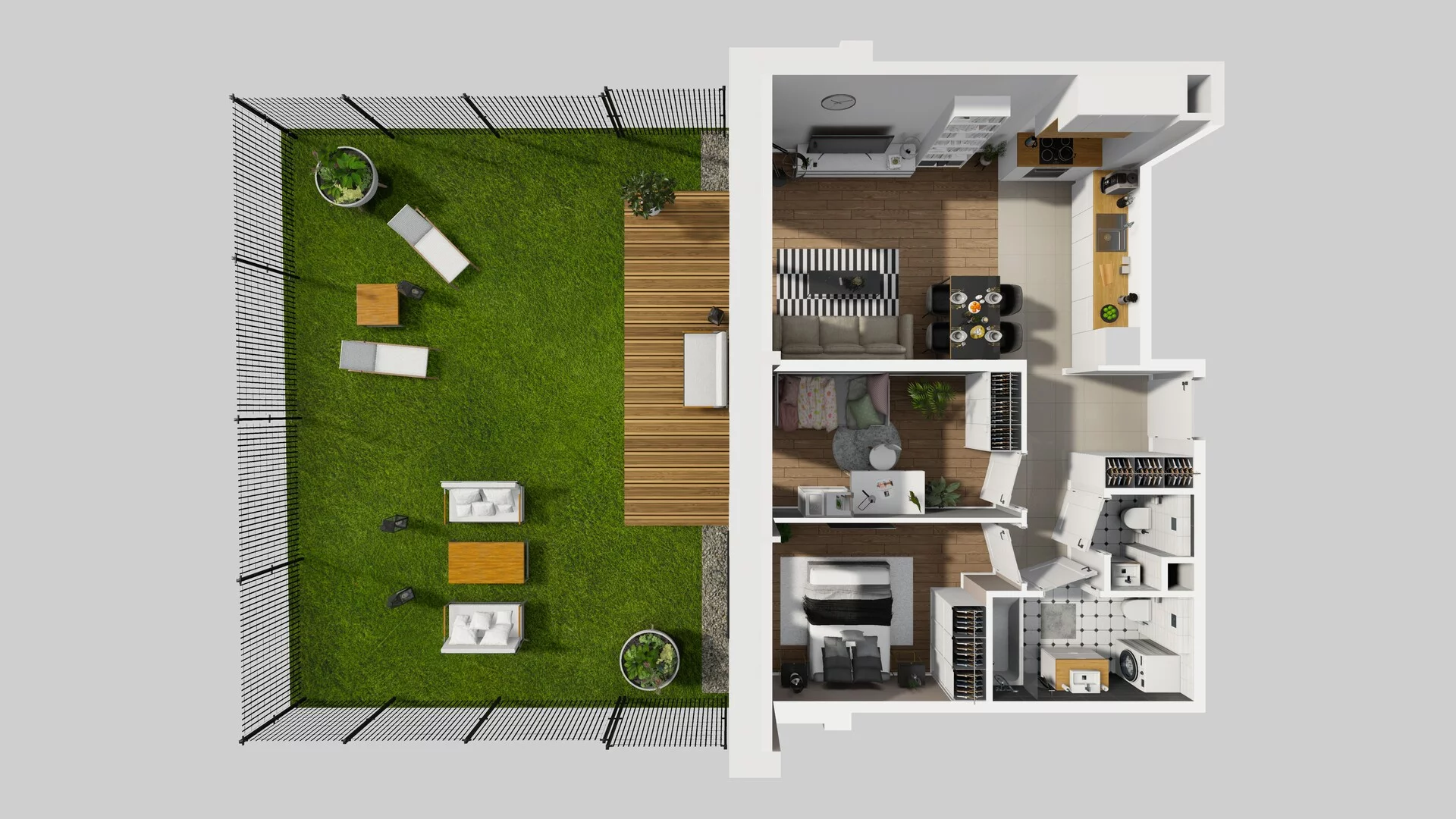 3 pokoje, mieszkanie 56,13 m², parter, oferta nr N/2, Wille Biskupin etap 3, Wrocław, Biskupin-Sępolno-Dąbie-Bartoszowice, Śródmieście, ul. Braci Gierymskich