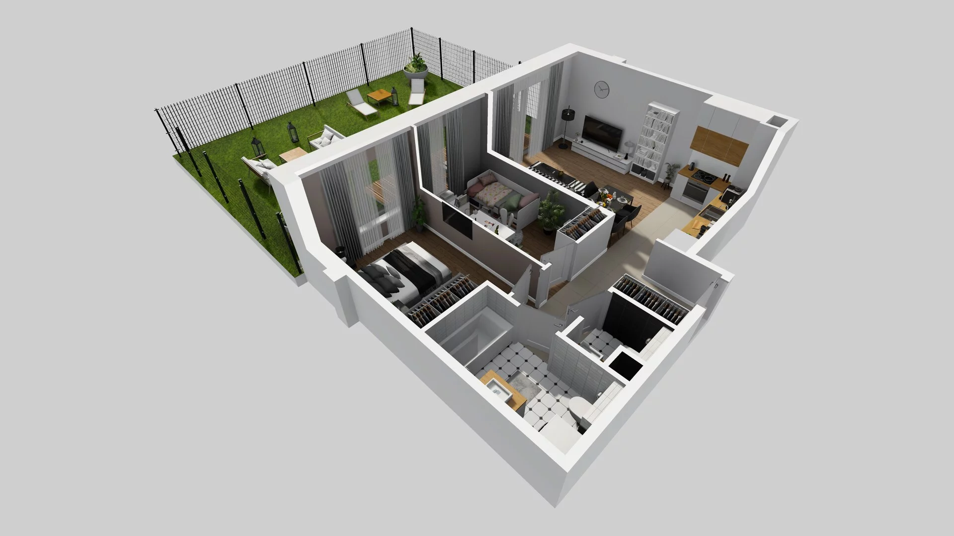 3 pokoje, mieszkanie 56,13 m², parter, oferta nr N/2, Wille Biskupin etap 3, Wrocław, Biskupin-Sępolno-Dąbie-Bartoszowice, Śródmieście, ul. Braci Gierymskich