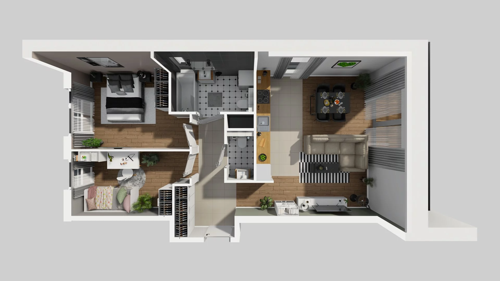 3 pokoje, mieszkanie 63,97 m², piętro 1, oferta nr N/4, Wille Biskupin etap 3, Wrocław, Biskupin-Sępolno-Dąbie-Bartoszowice, Śródmieście, ul. Braci Gierymskich