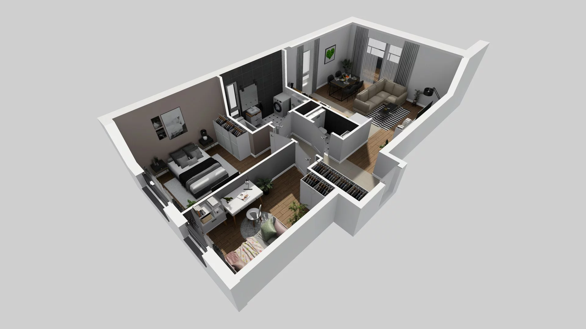 3 pokoje, mieszkanie 63,97 m², piętro 1, oferta nr N/4, Wille Biskupin etap 3, Wrocław, Biskupin-Sępolno-Dąbie-Bartoszowice, Śródmieście, ul. Braci Gierymskich