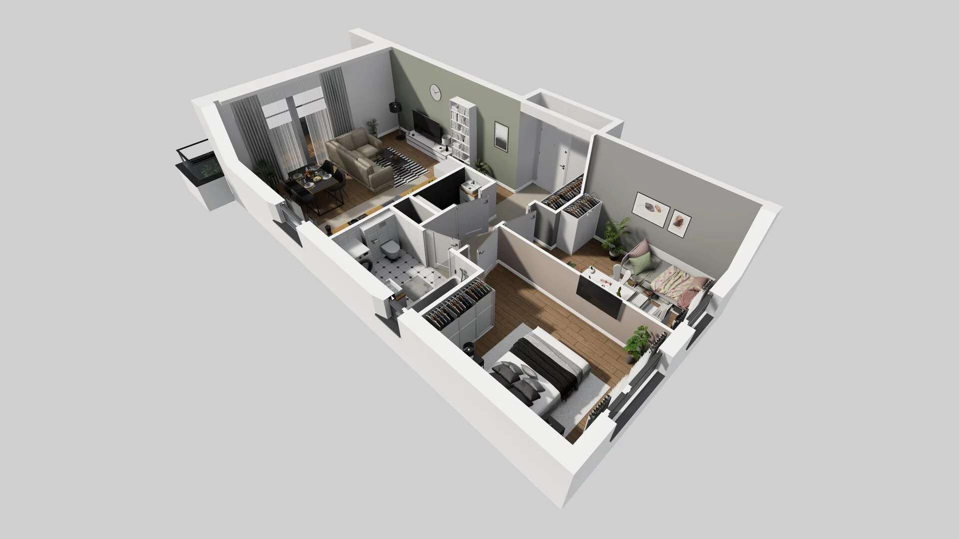 3 pokoje, mieszkanie 63,97 m², piętro 1, oferta nr N/4, Wille Biskupin etap 3, Wrocław, Biskupin-Sępolno-Dąbie-Bartoszowice, Śródmieście, ul. Braci Gierymskich
