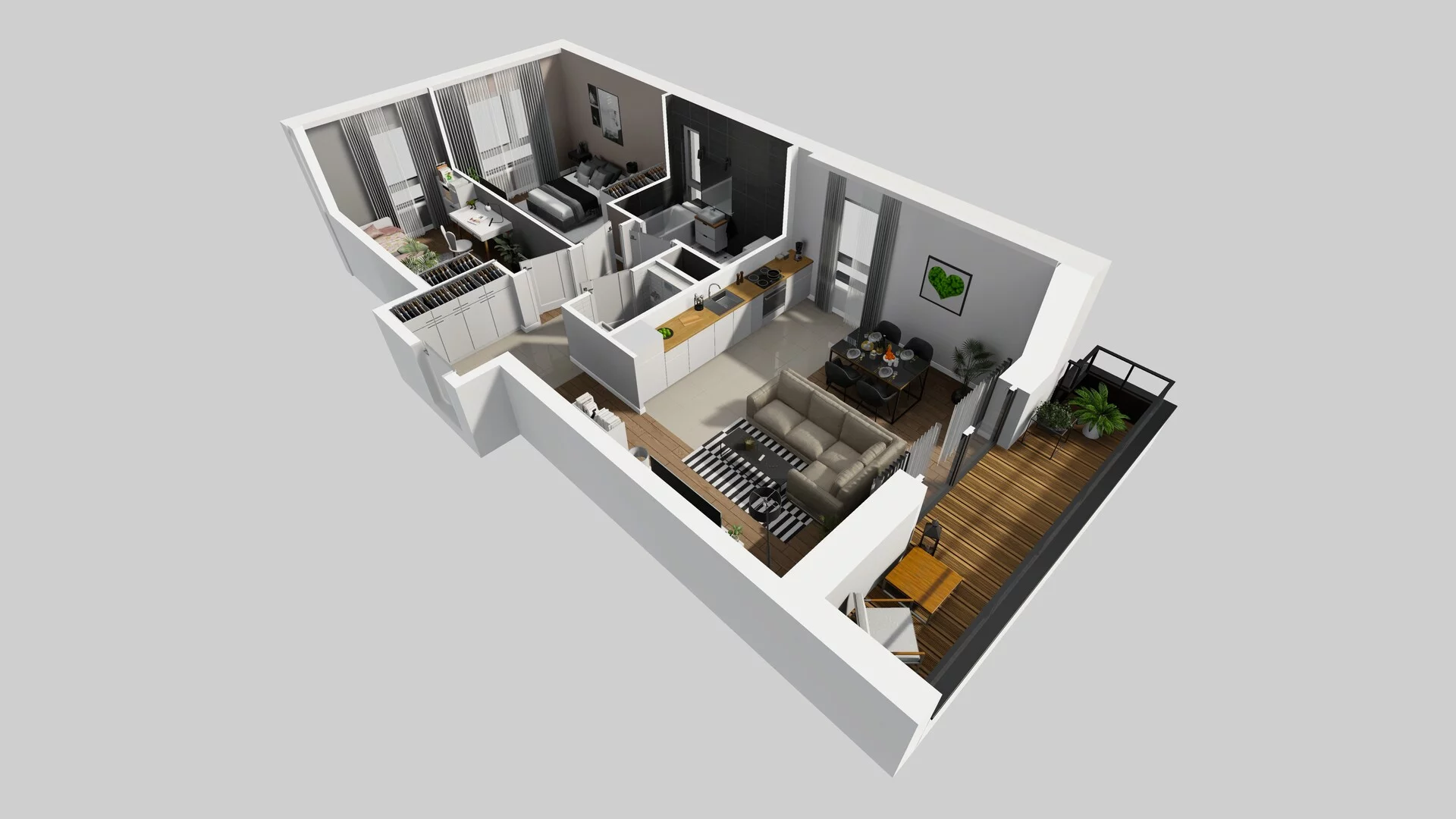 3 pokoje, mieszkanie 63,97 m², piętro 1, oferta nr N/4, Wille Biskupin etap 3, Wrocław, Biskupin-Sępolno-Dąbie-Bartoszowice, Śródmieście, ul. Braci Gierymskich