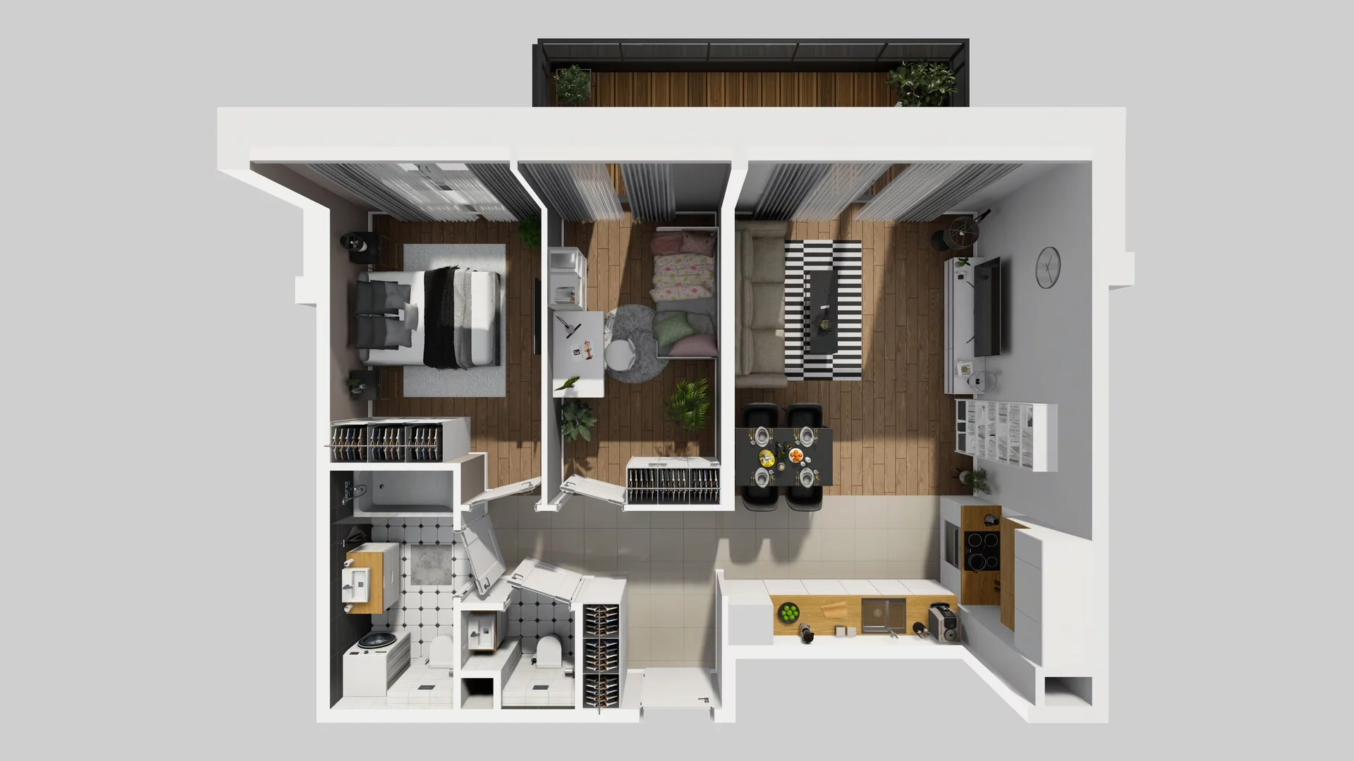 3 pokoje, mieszkanie 56,13 m², piętro 1, oferta nr N/5, Wille Biskupin etap 3, Wrocław, Biskupin-Sępolno-Dąbie-Bartoszowice, Śródmieście, ul. Braci Gierymskich