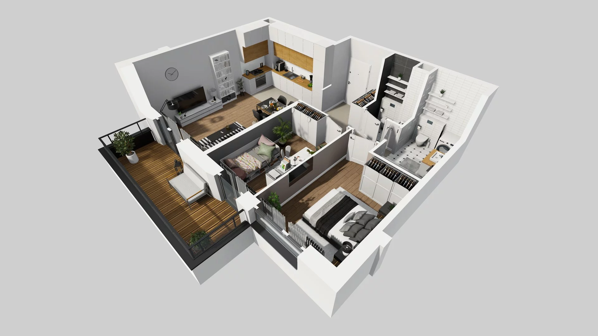 3 pokoje, mieszkanie 56,13 m², piętro 1, oferta nr N/5, Wille Biskupin etap 3, Wrocław, Biskupin-Sępolno-Dąbie-Bartoszowice, Śródmieście, ul. Braci Gierymskich