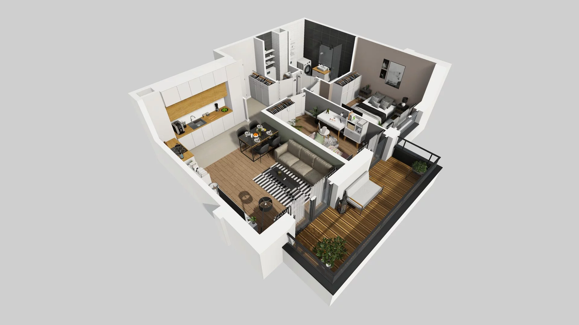 3 pokoje, mieszkanie 56,13 m², piętro 1, oferta nr N/5, Wille Biskupin etap 3, Wrocław, Biskupin-Sępolno-Dąbie-Bartoszowice, Śródmieście, ul. Braci Gierymskich
