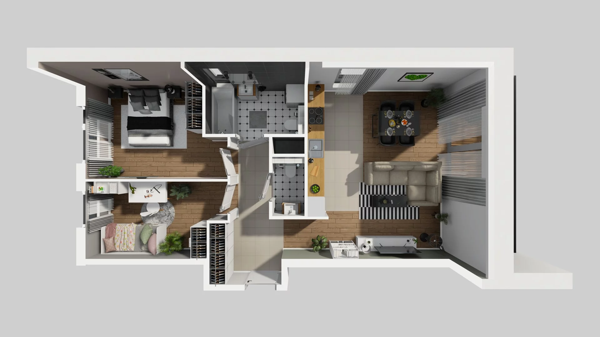 3 pokoje, mieszkanie 63,97 m², piętro 2, oferta nr N/7, Wille Biskupin etap 3, Wrocław, Biskupin-Sępolno-Dąbie-Bartoszowice, Śródmieście, ul. Braci Gierymskich