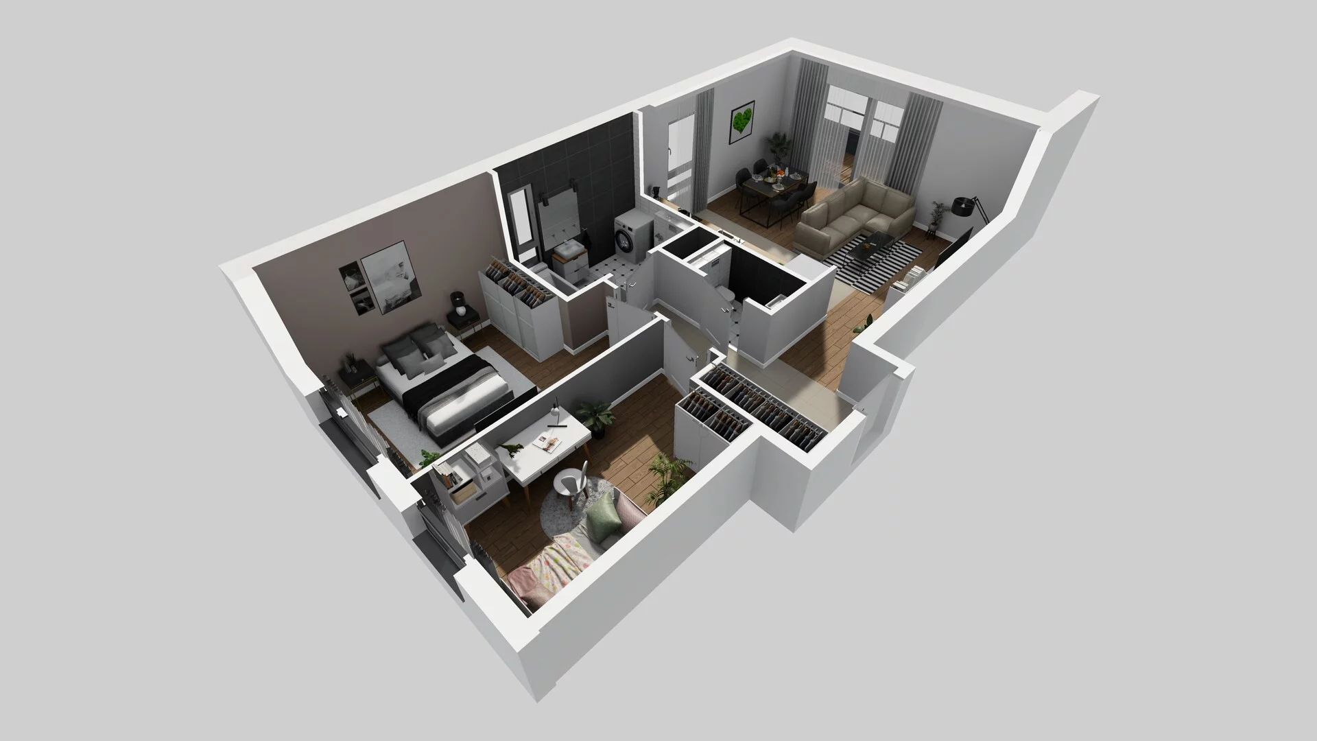 3 pokoje, mieszkanie 63,97 m², piętro 2, oferta nr N/7, Wille Biskupin etap 3, Wrocław, Biskupin-Sępolno-Dąbie-Bartoszowice, Śródmieście, ul. Braci Gierymskich