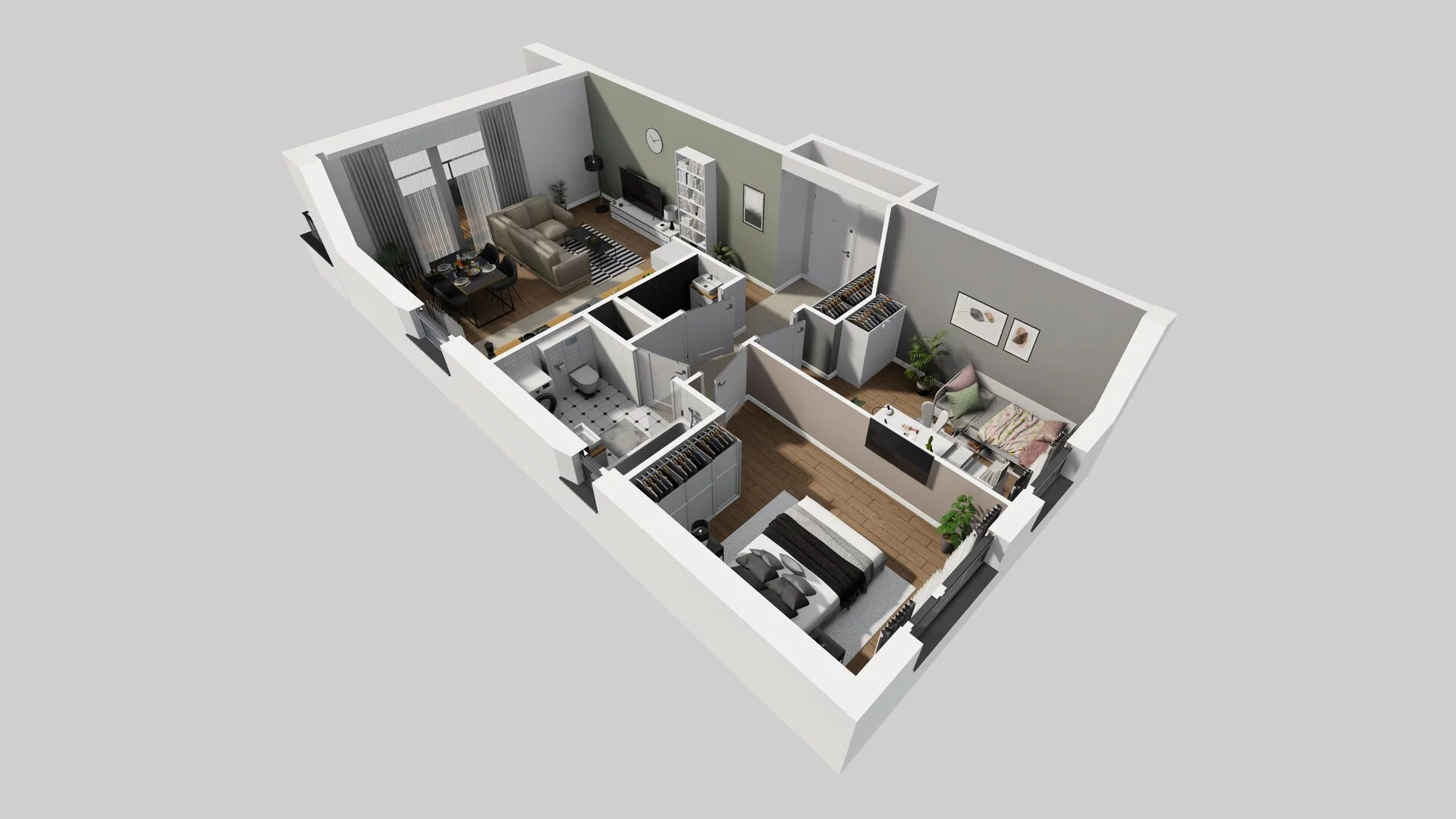 3 pokoje, mieszkanie 63,97 m², piętro 2, oferta nr N/7, Wille Biskupin etap 3, Wrocław, Biskupin-Sępolno-Dąbie-Bartoszowice, Śródmieście, ul. Braci Gierymskich