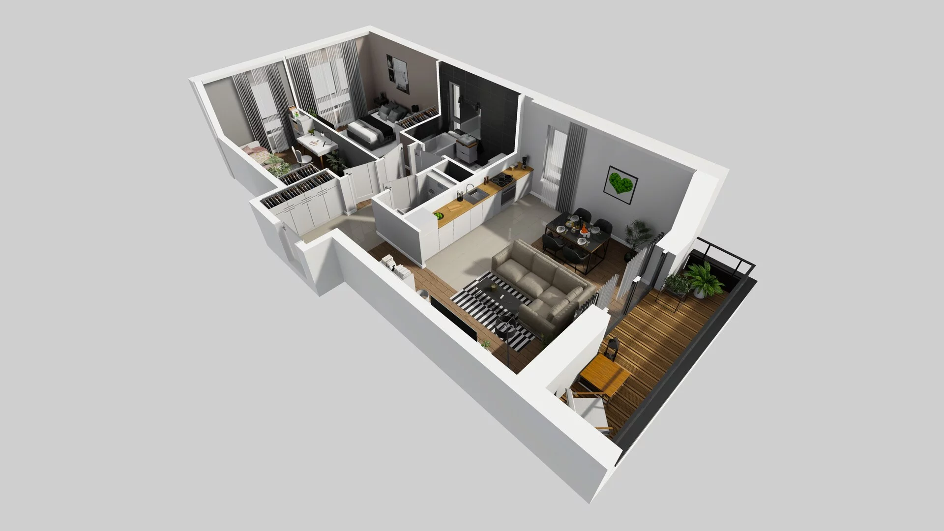 3 pokoje, mieszkanie 63,97 m², piętro 2, oferta nr N/7, Wille Biskupin etap 3, Wrocław, Biskupin-Sępolno-Dąbie-Bartoszowice, Śródmieście, ul. Braci Gierymskich