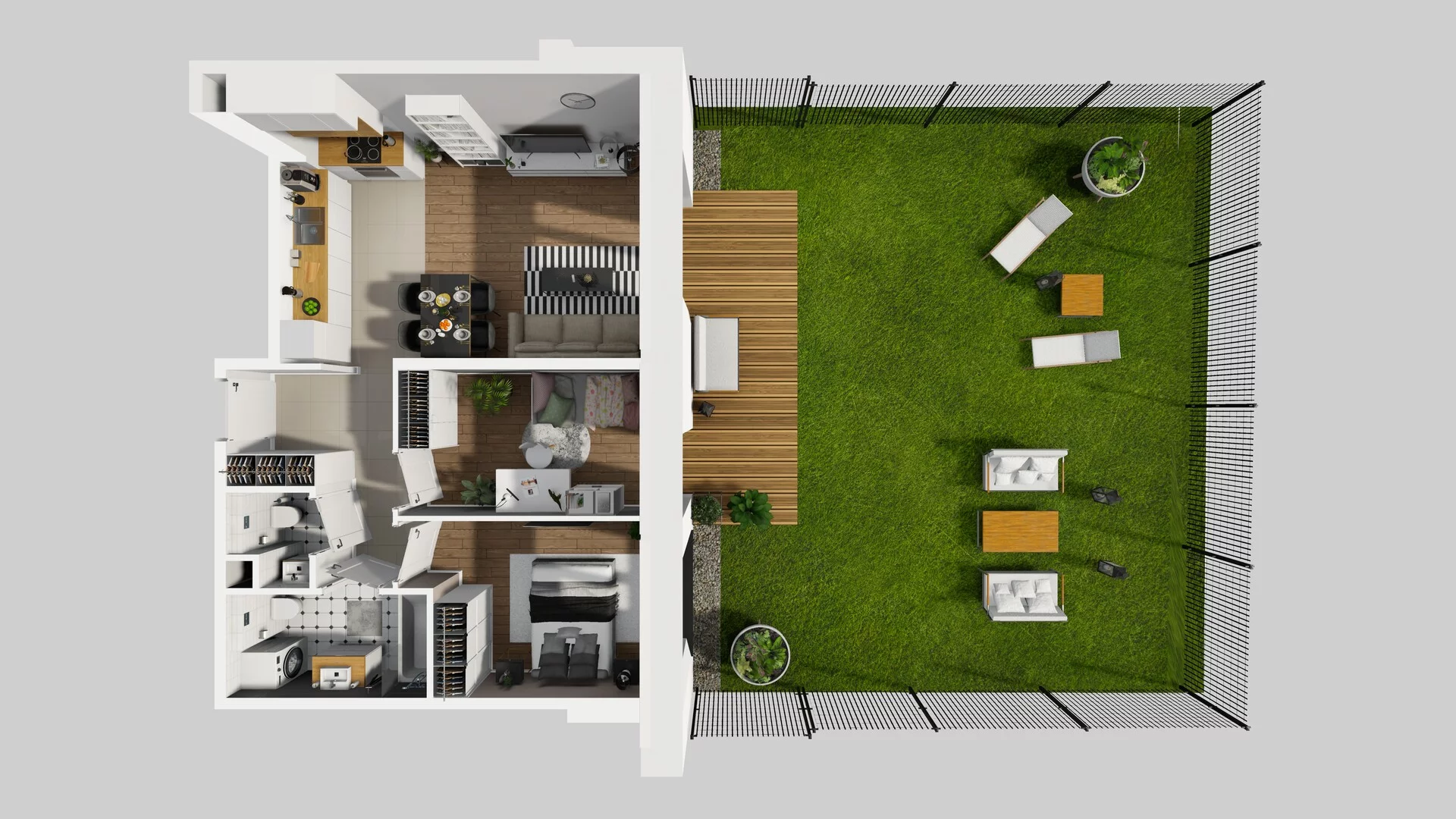 3 pokoje, mieszkanie 56,13 m², parter, oferta nr O/2, Wille Biskupin etap 3, Wrocław, Biskupin-Sępolno-Dąbie-Bartoszowice, Śródmieście, ul. Braci Gierymskich
