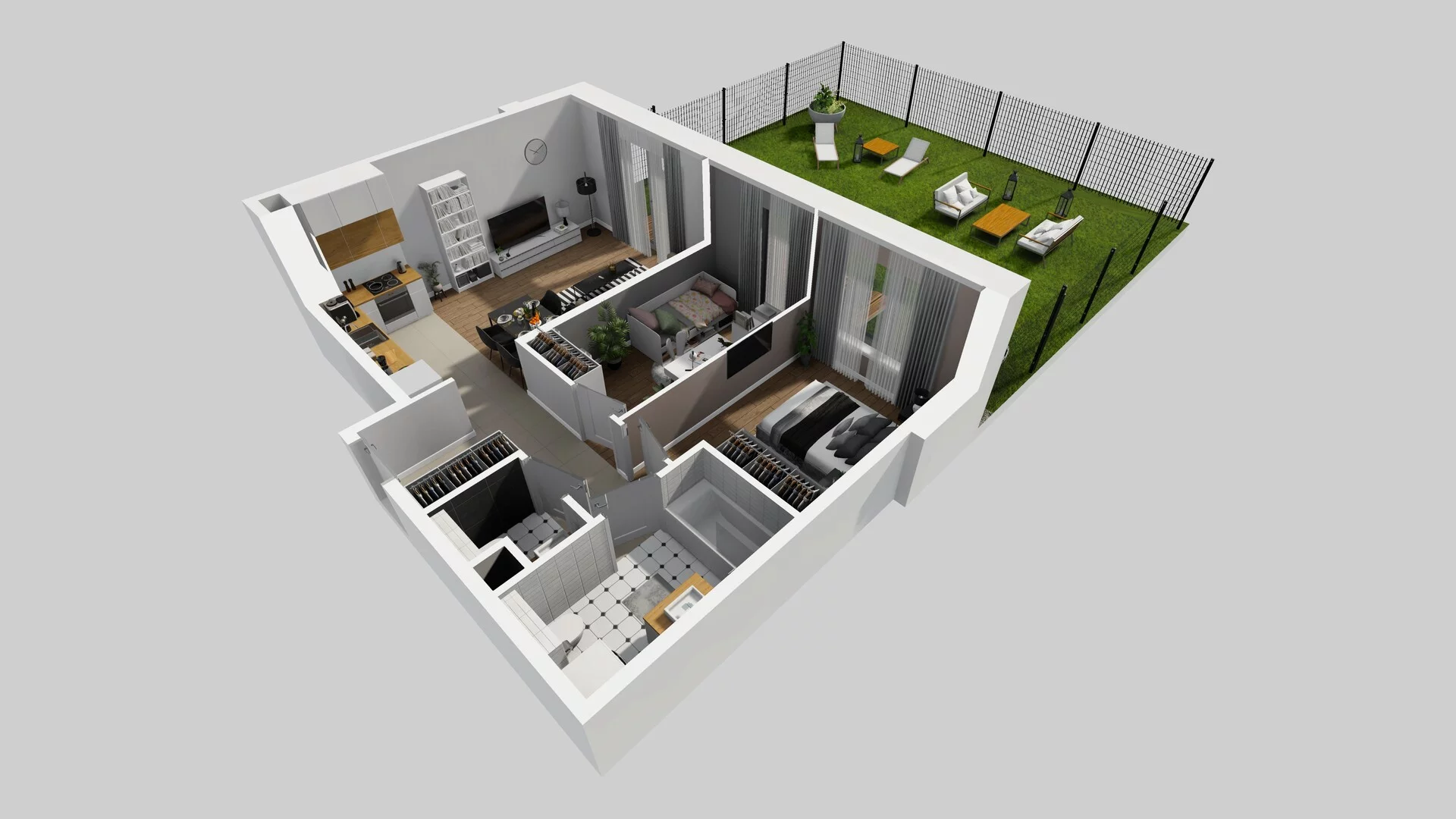 3 pokoje, mieszkanie 56,13 m², parter, oferta nr O/2, Wille Biskupin etap 3, Wrocław, Biskupin-Sępolno-Dąbie-Bartoszowice, Śródmieście, ul. Braci Gierymskich