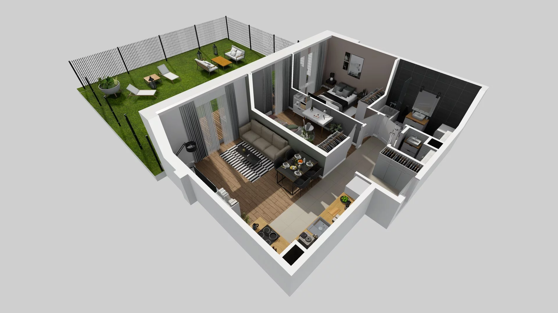 3 pokoje, mieszkanie 56,13 m², parter, oferta nr O/2, Wille Biskupin etap 3, Wrocław, Biskupin-Sępolno-Dąbie-Bartoszowice, Śródmieście, ul. Braci Gierymskich