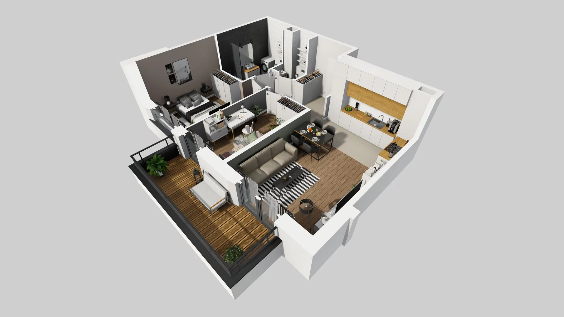 3 pokoje, mieszkanie 56,13 m², piętro 1, oferta nr O/5, Wille Biskupin etap 3, Wrocław, Biskupin-Sępolno-Dąbie-Bartoszowice, Śródmieście, ul. Braci Gierymskich