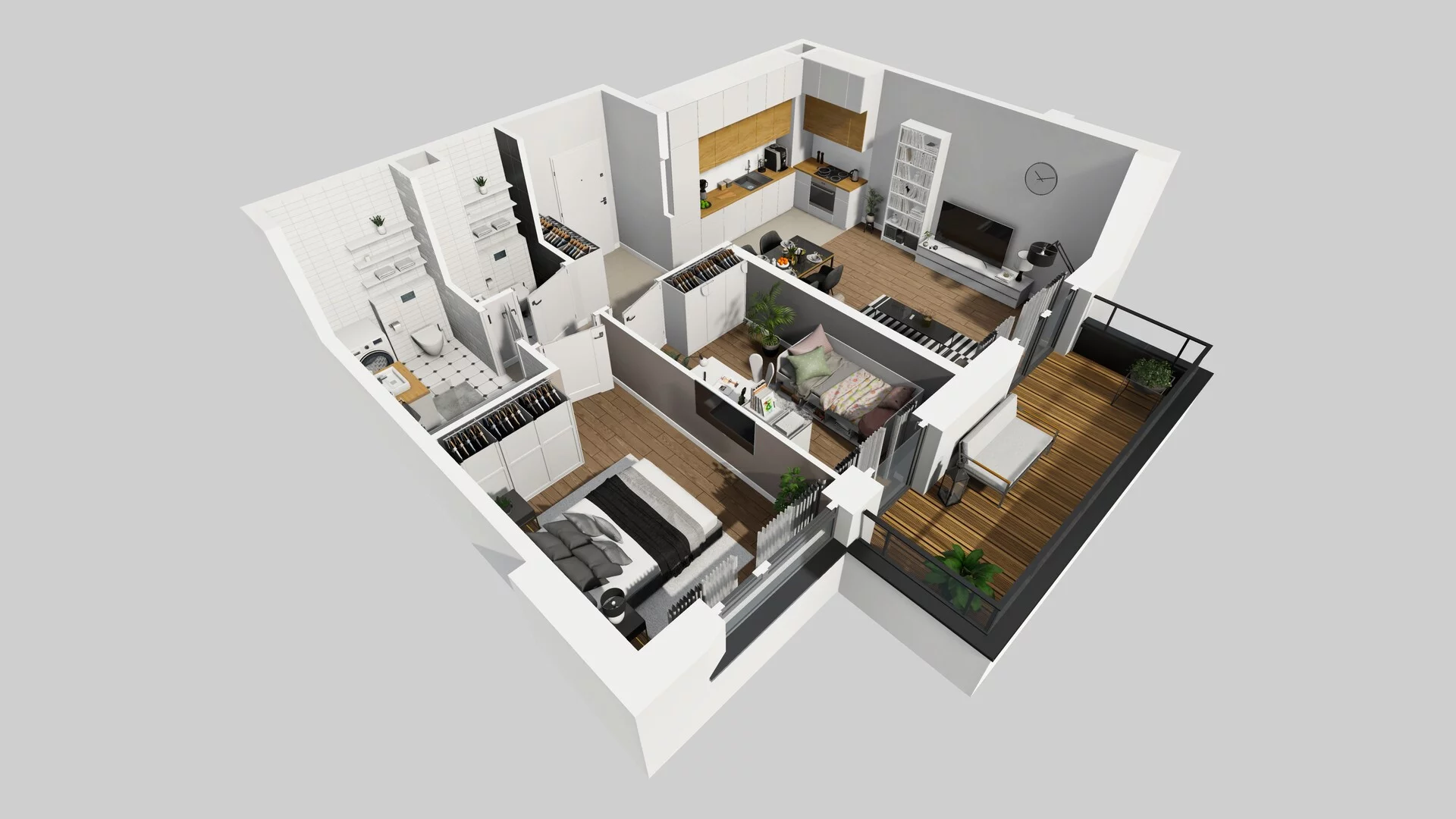 3 pokoje, mieszkanie 56,13 m², piętro 1, oferta nr O/5, Wille Biskupin etap 3, Wrocław, Biskupin-Sępolno-Dąbie-Bartoszowice, Śródmieście, ul. Braci Gierymskich