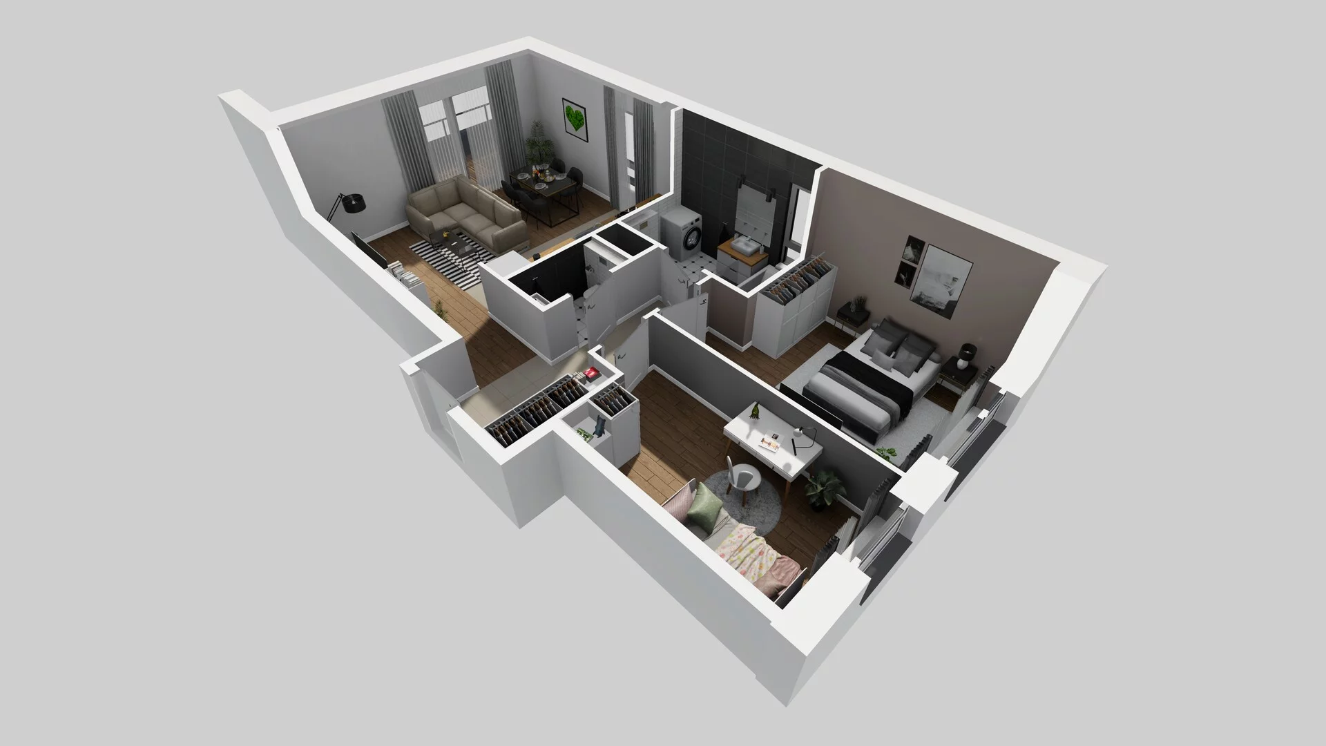 3 pokoje, mieszkanie 63,97 m², piętro 1, oferta nr O/6, Wille Biskupin etap 3, Wrocław, Biskupin-Sępolno-Dąbie-Bartoszowice, Śródmieście, ul. Braci Gierymskich