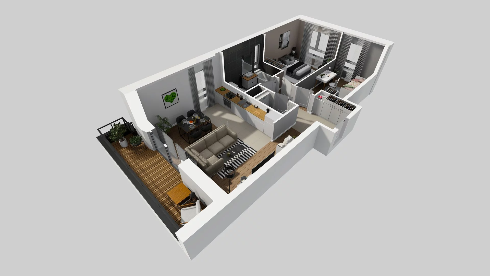 3 pokoje, mieszkanie 63,97 m², piętro 1, oferta nr O/6, Wille Biskupin etap 3, Wrocław, Biskupin-Sępolno-Dąbie-Bartoszowice, Śródmieście, ul. Braci Gierymskich