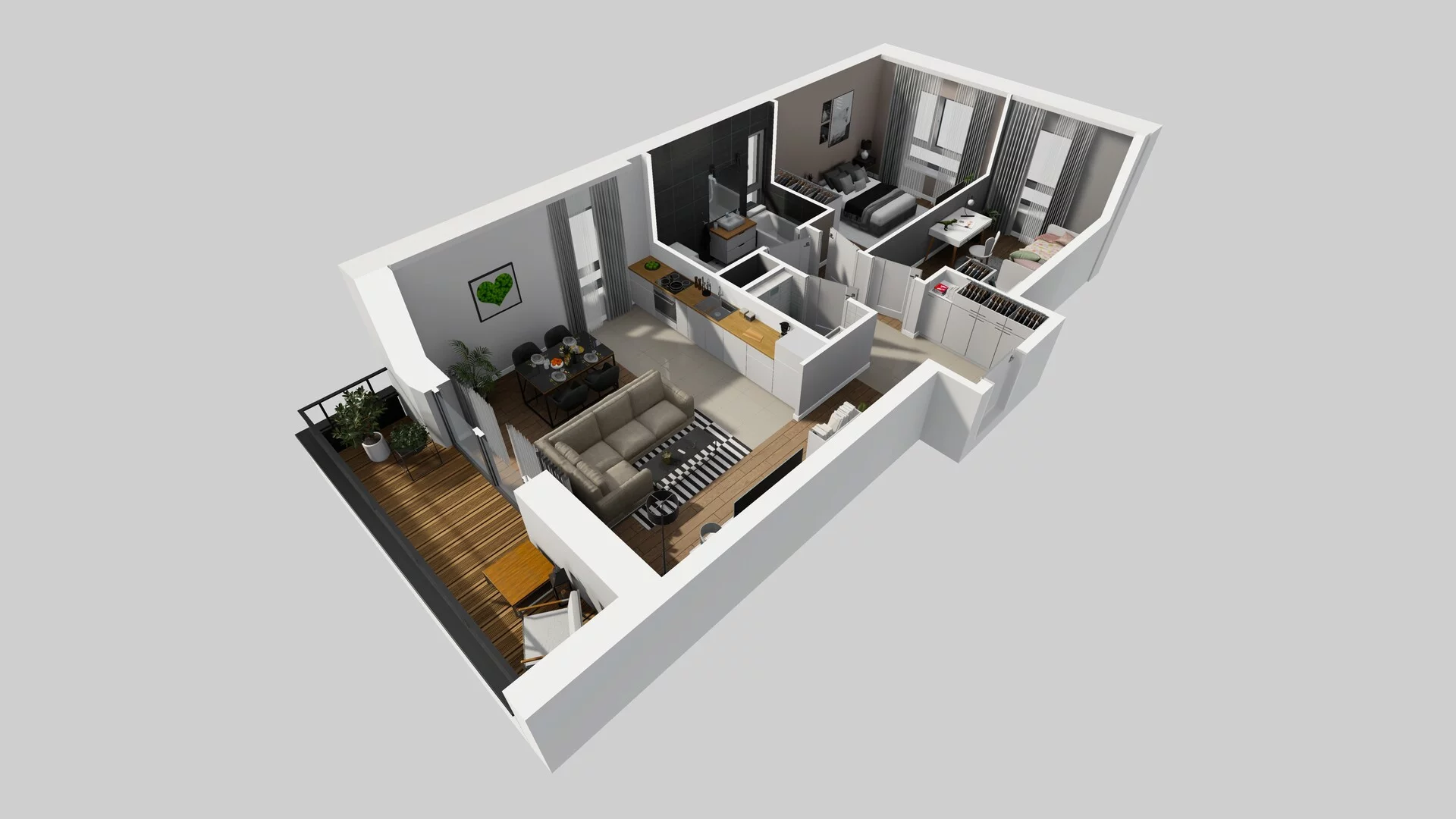 3 pokoje, mieszkanie 63,97 m², piętro 2, oferta nr O/9, Wille Biskupin etap 3, Wrocław, Biskupin-Sępolno-Dąbie-Bartoszowice, Śródmieście, ul. Braci Gierymskich