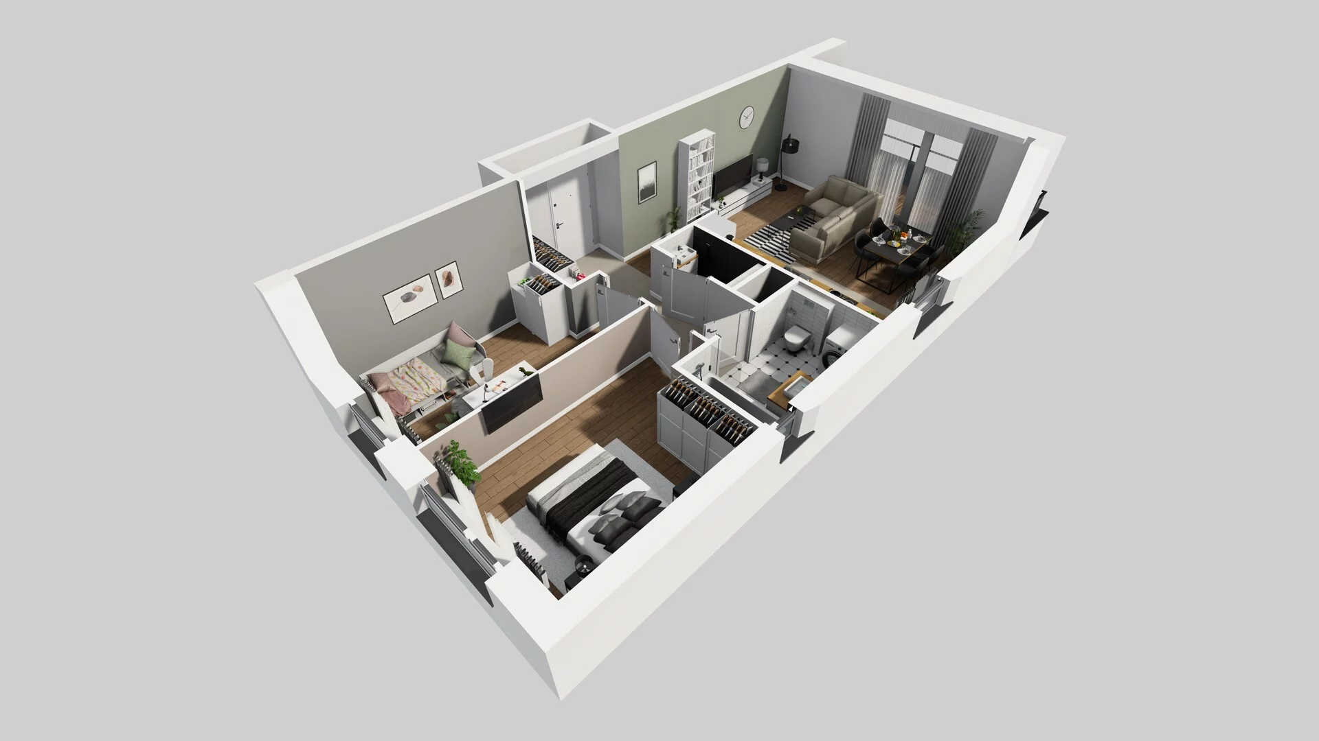 3 pokoje, mieszkanie 63,97 m², piętro 2, oferta nr O/9, Wille Biskupin etap 3, Wrocław, Biskupin-Sępolno-Dąbie-Bartoszowice, Śródmieście, ul. Braci Gierymskich