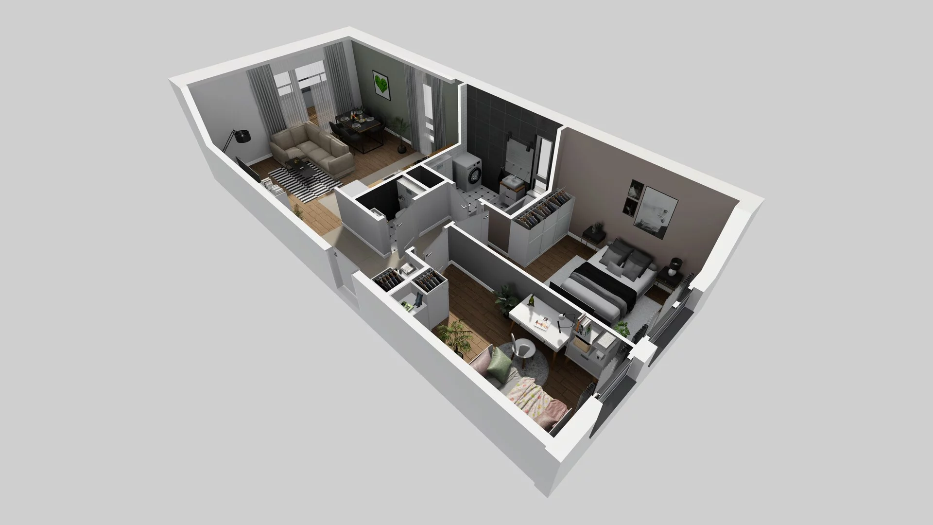 3 pokoje, mieszkanie 60,89 m², piętro 1, oferta nr P/6, Wille Biskupin etap 3, Wrocław, Biskupin-Sępolno-Dąbie-Bartoszowice, Śródmieście, ul. Braci Gierymskich
