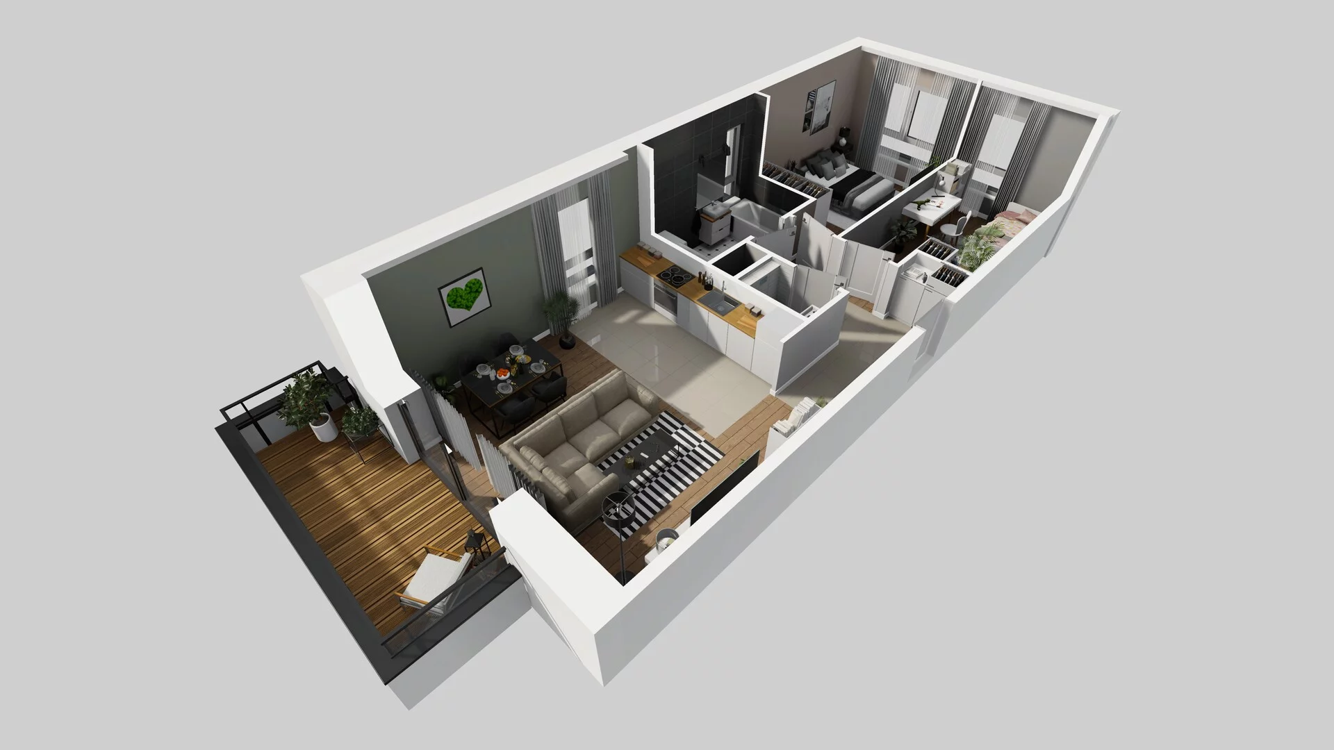 3 pokoje, mieszkanie 60,89 m², piętro 1, oferta nr P/6, Wille Biskupin etap 3, Wrocław, Biskupin-Sępolno-Dąbie-Bartoszowice, Śródmieście, ul. Braci Gierymskich