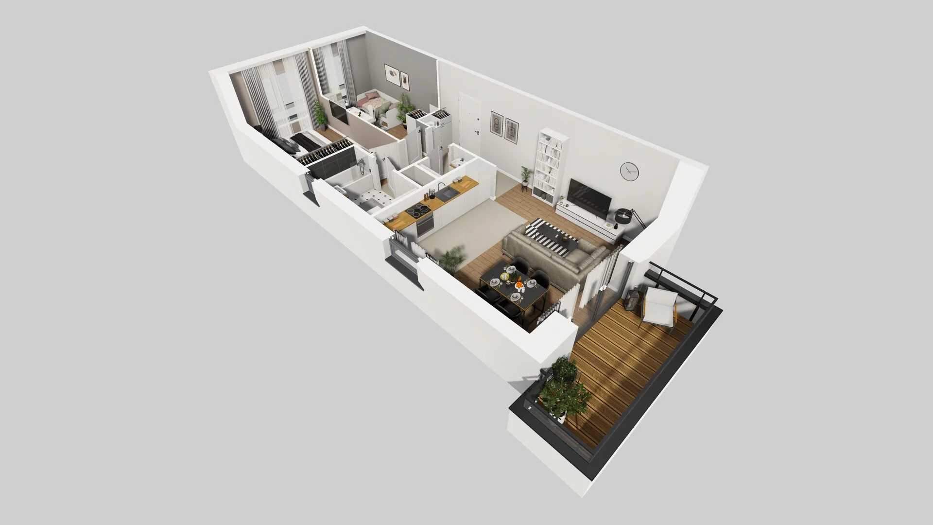 3 pokoje, mieszkanie 60,89 m², piętro 1, oferta nr P/6, Wille Biskupin etap 3, Wrocław, Biskupin-Sępolno-Dąbie-Bartoszowice, Śródmieście, ul. Braci Gierymskich