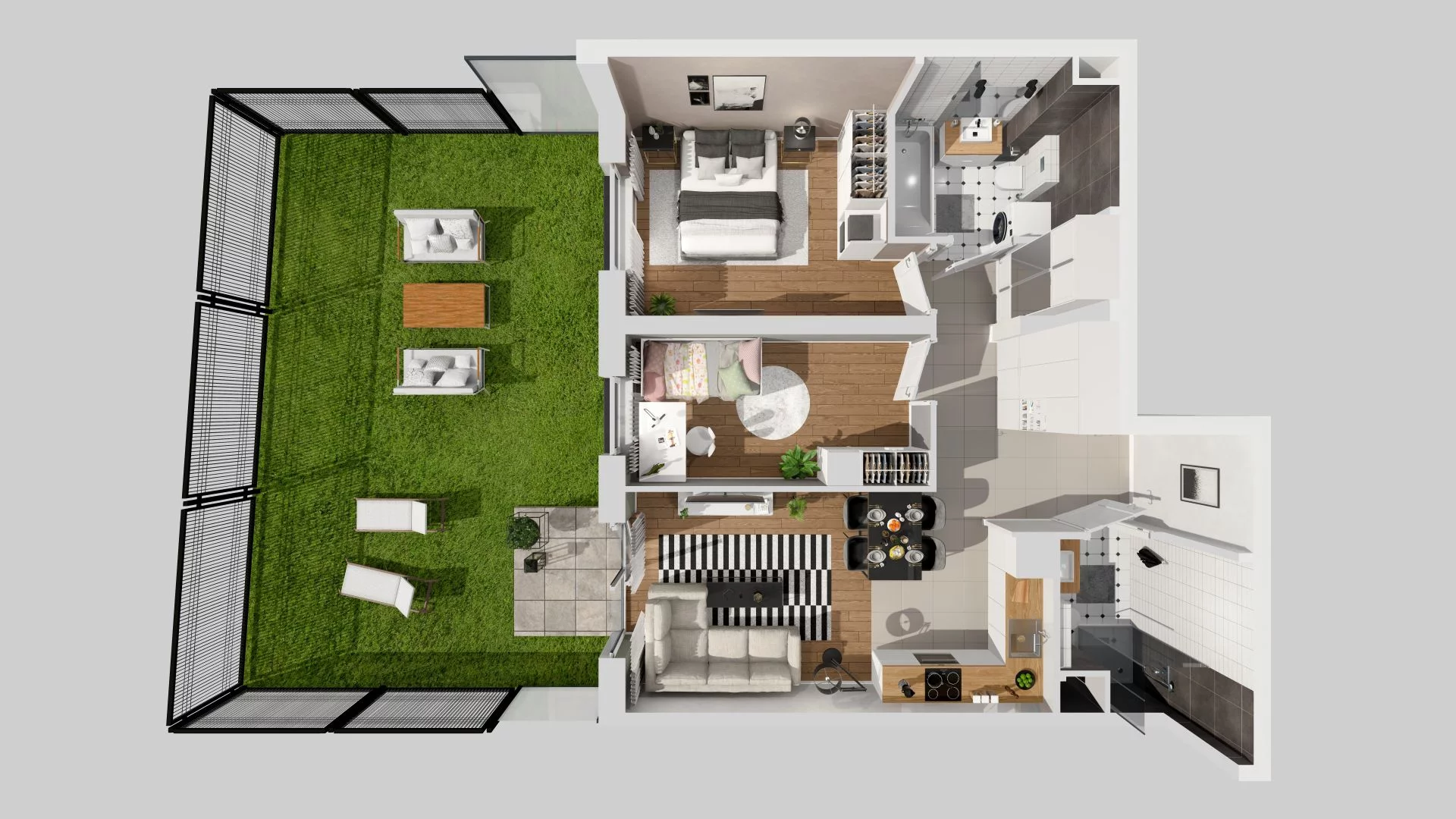 3 pokoje, mieszkanie 60,57 m², parter, oferta nr B/3, Braniborska 80, Wrocław, Stare Miasto, ul. Braniborska 80