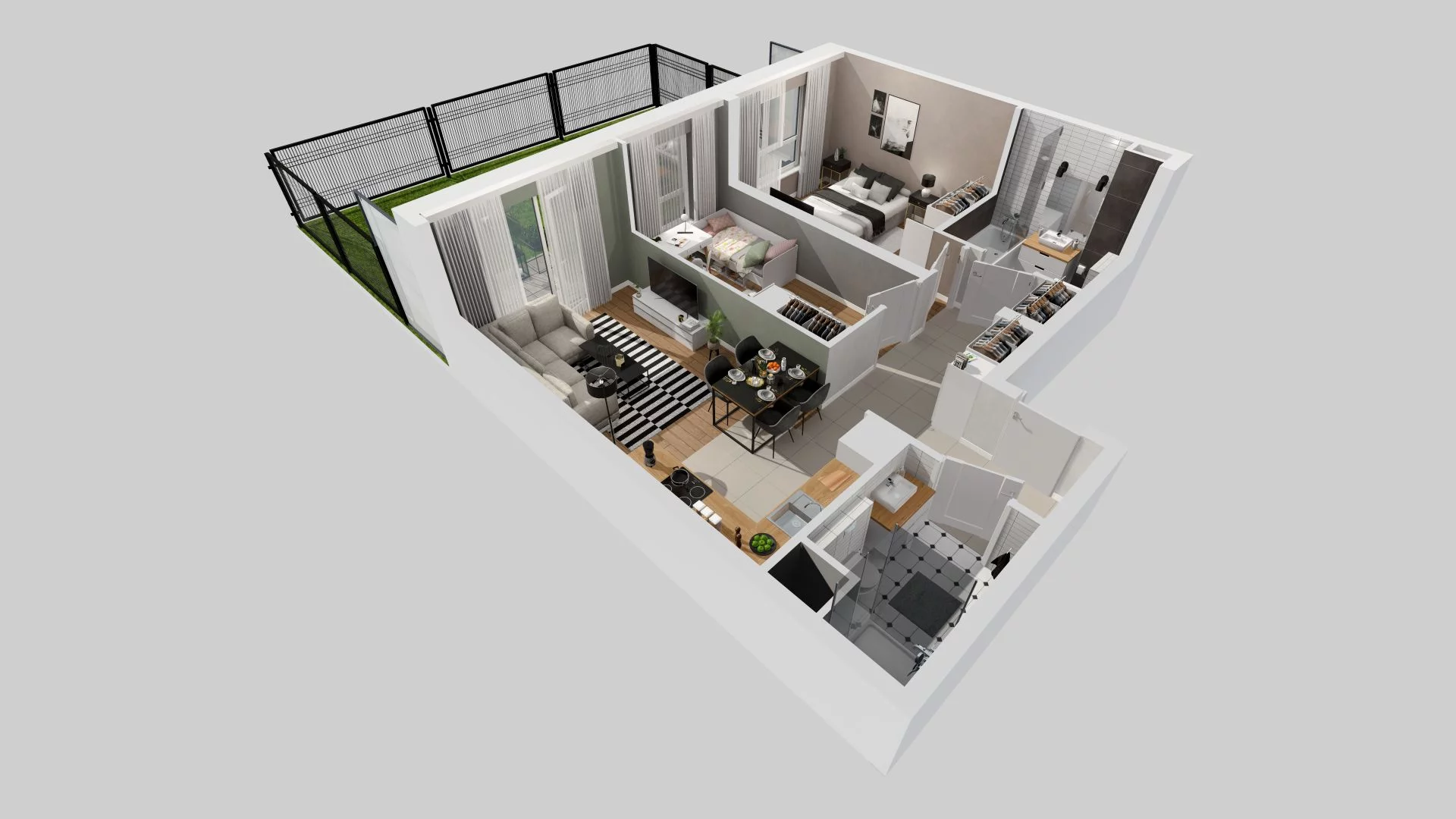 3 pokoje, mieszkanie 60,57 m², parter, oferta nr B/3, Braniborska 80, Wrocław, Stare Miasto, ul. Braniborska 80