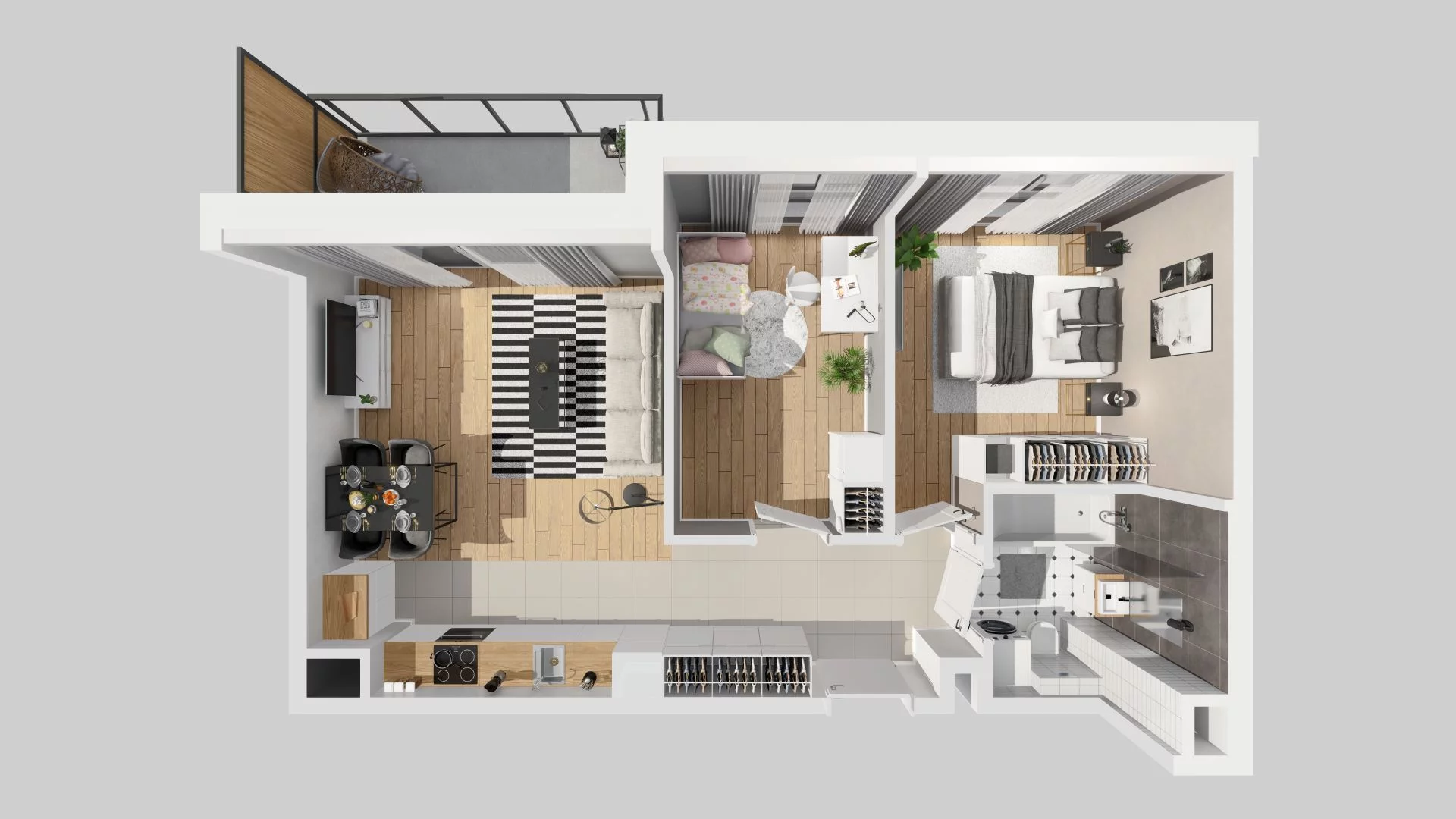 3 pokoje, mieszkanie 56,99 m², piętro 4, oferta nr F/64, Metro Zachód 8 bud. E-H, Warszawa, Bemowo, Chrzanów, ul. Jana Heweliusza