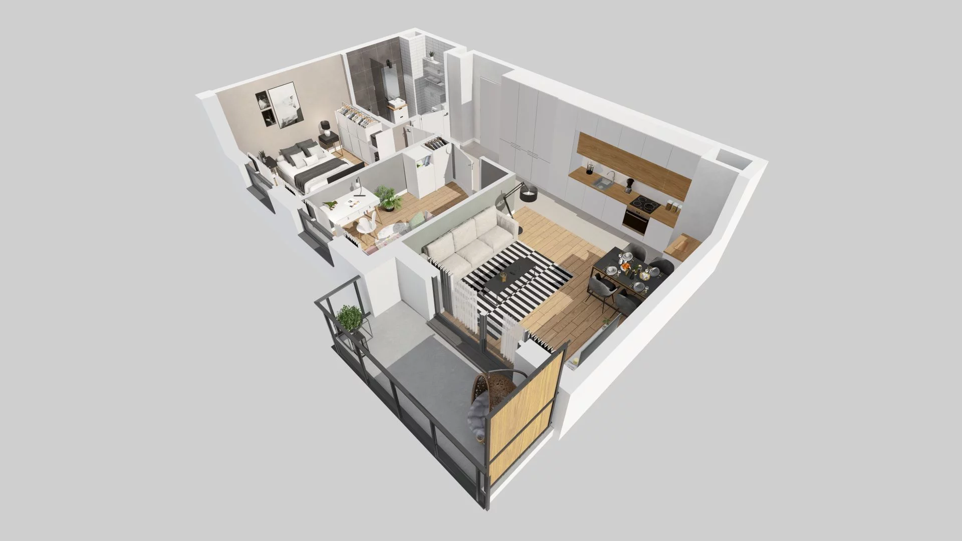 3 pokoje, mieszkanie 56,99 m², piętro 4, oferta nr F/64, Metro Zachód 8 bud. E-H, Warszawa, Bemowo, Chrzanów, ul. Jana Heweliusza
