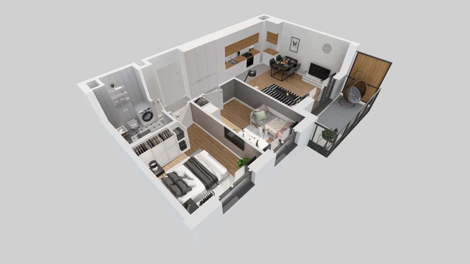 3 pokoje, mieszkanie 56,99 m², piętro 4, oferta nr F/64, Metro Zachód 8 bud. E-H, Warszawa, Bemowo, Chrzanów, ul. Jana Heweliusza