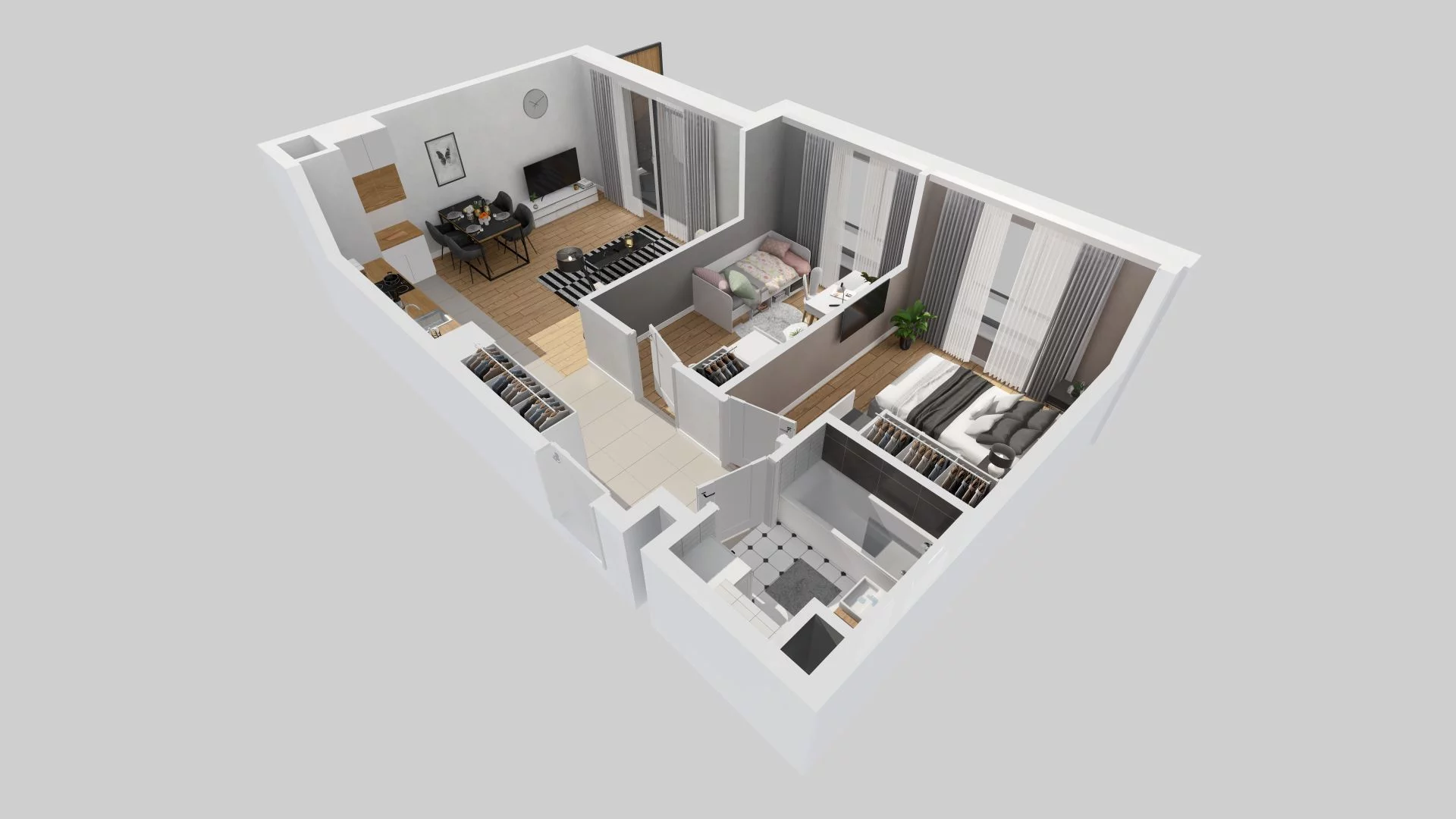 3 pokoje, mieszkanie 56,99 m², piętro 4, oferta nr F/64, Metro Zachód 8 bud. E-H, Warszawa, Bemowo, Chrzanów, ul. Jana Heweliusza