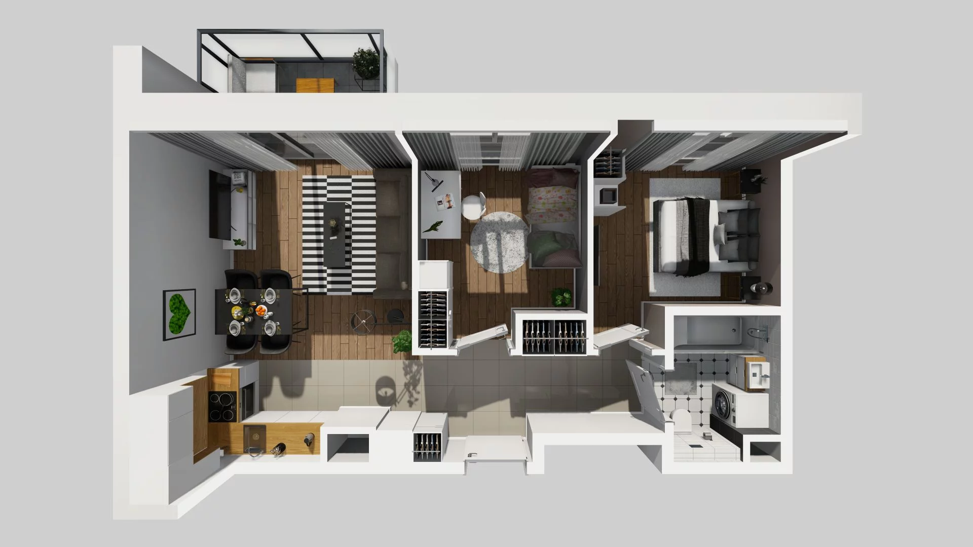 3 pokoje, mieszkanie 49,89 m², piętro 1, oferta nr H/13, Metro Zachód 8 bud. E-H, Warszawa, Bemowo, Chrzanów, ul. Jana Heweliusza