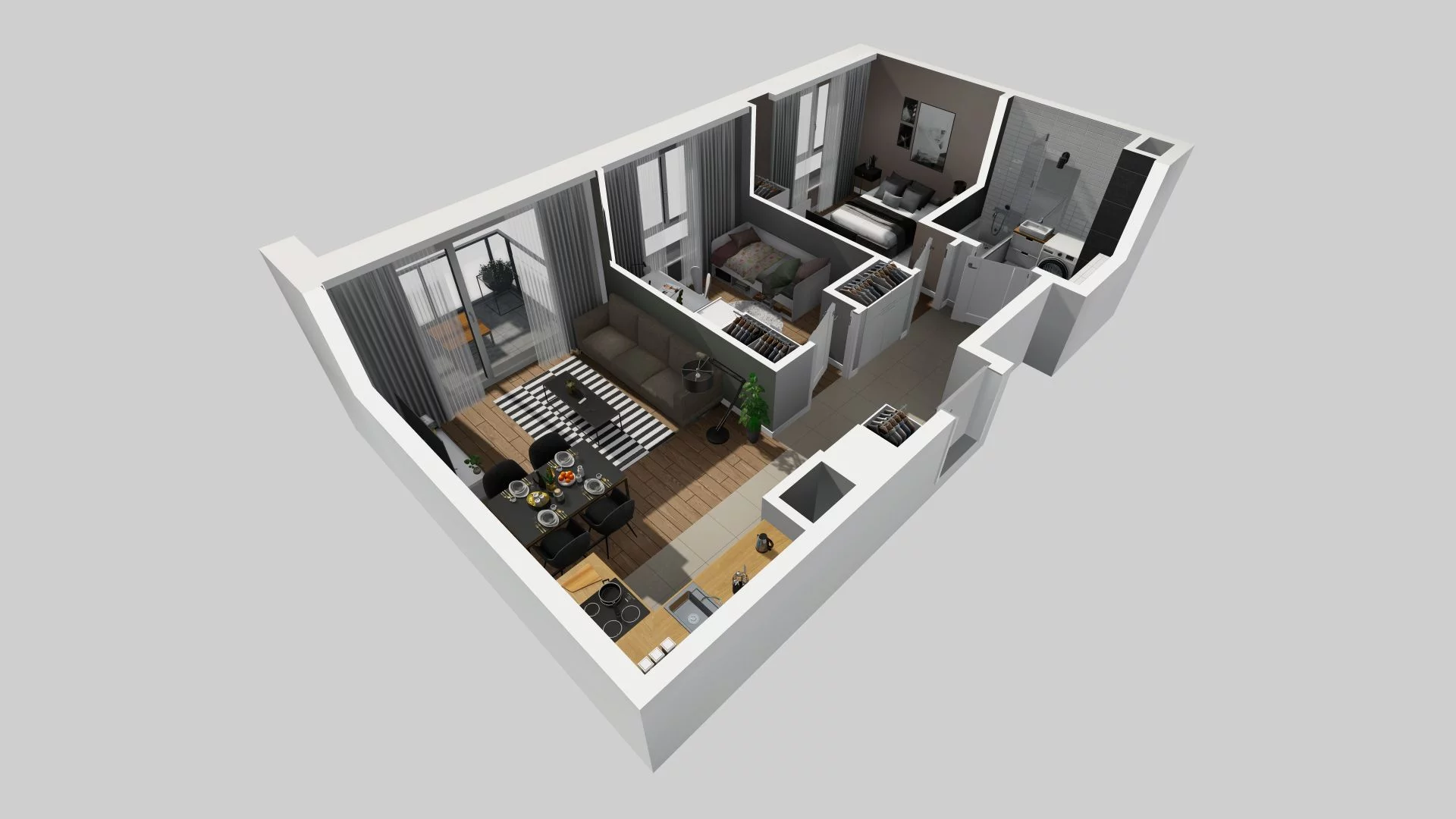 3 pokoje, mieszkanie 49,89 m², piętro 1, oferta nr H/13, Metro Zachód 8 bud. E-H, Warszawa, Bemowo, Chrzanów, ul. Jana Heweliusza