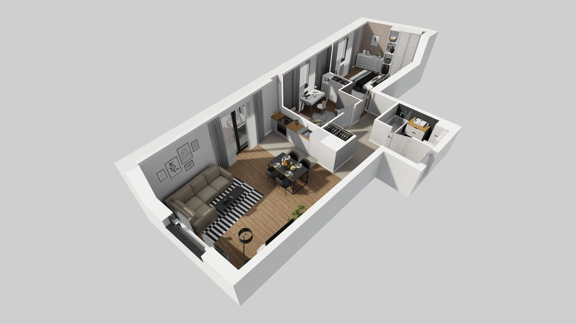 3 pokoje, mieszkanie 63,50 m², piętro 7, oferta nr A/43, Apartamenty nad Oławką, Wrocław, Przedmieście Oławskie, Krzyki, ul. Krakowska 98
