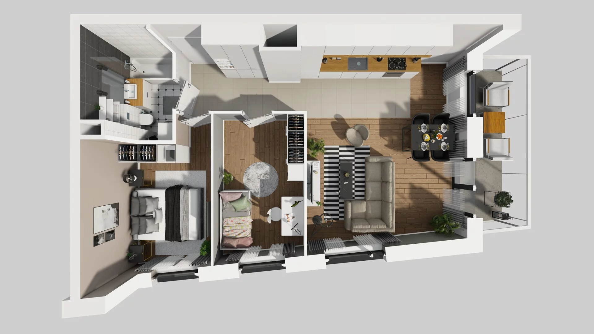 3 pokoje, mieszkanie 61,23 m², piętro 7, oferta nr A/44, Apartamenty nad Oławką, Wrocław, Przedmieście Oławskie, Krzyki, ul. Krakowska 98