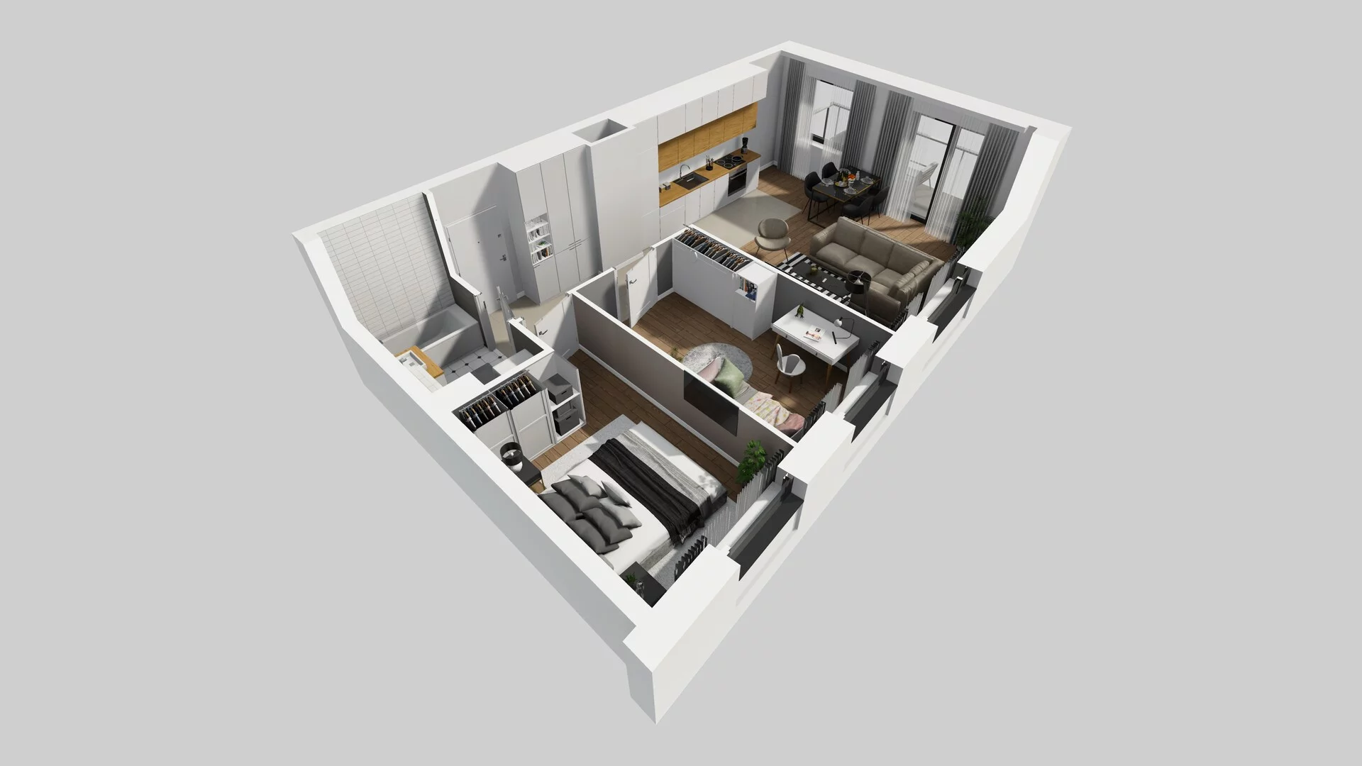 3 pokoje, mieszkanie 61,23 m², piętro 7, oferta nr A/44, Apartamenty nad Oławką, Wrocław, Przedmieście Oławskie, Krzyki, ul. Krakowska 98