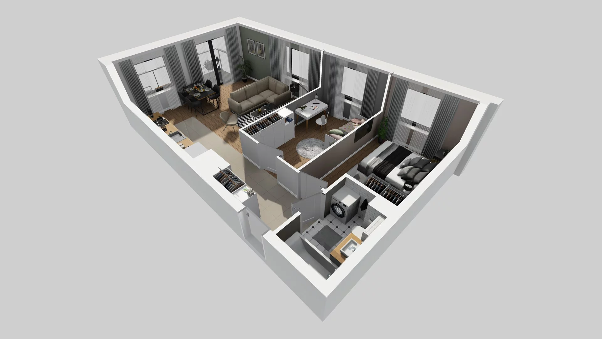 3 pokoje, mieszkanie 61,23 m², piętro 7, oferta nr A/44, Apartamenty nad Oławką, Wrocław, Przedmieście Oławskie, Krzyki, ul. Krakowska 98