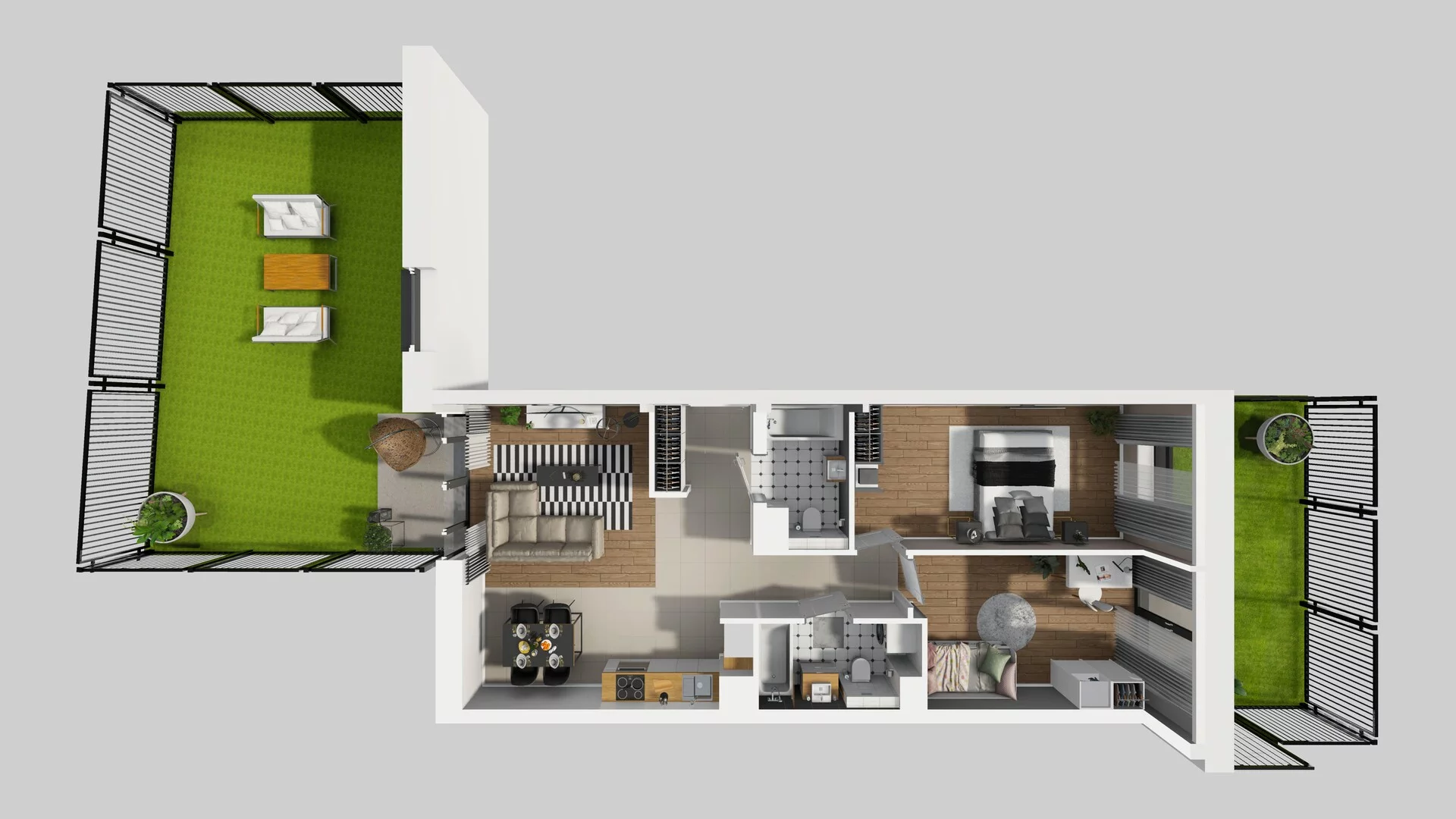 3 pokoje, mieszkanie 67,42 m², parter, oferta nr B/1, Apartamenty nad Oławką 2, Wrocław, Przedmieście Oławskie, Krzyki, ul. Krakowska 98a