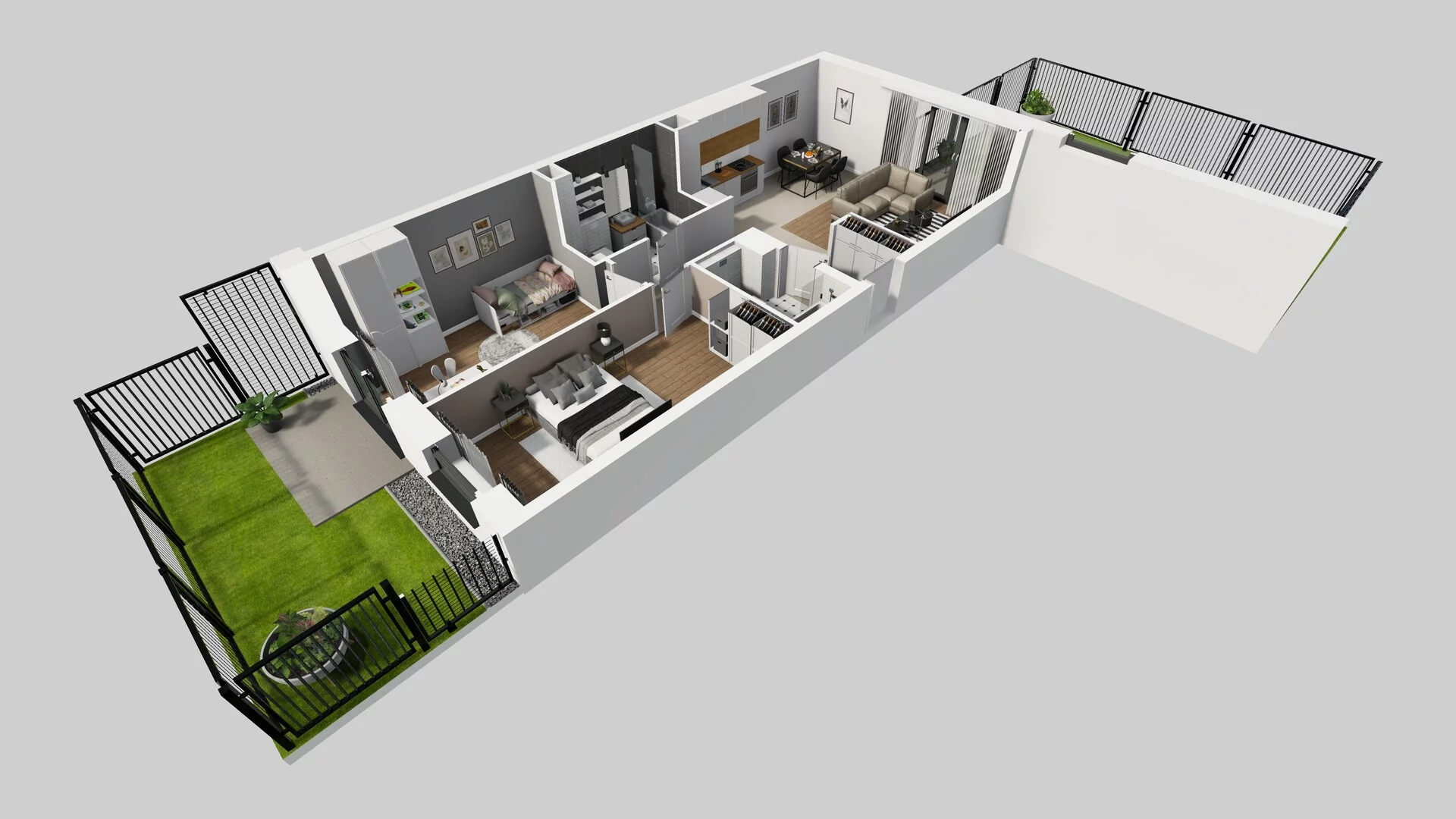 3 pokoje, mieszkanie 67,42 m², parter, oferta nr B/1, Apartamenty nad Oławką 2, Wrocław, Przedmieście Oławskie, Krzyki, ul. Krakowska 98a