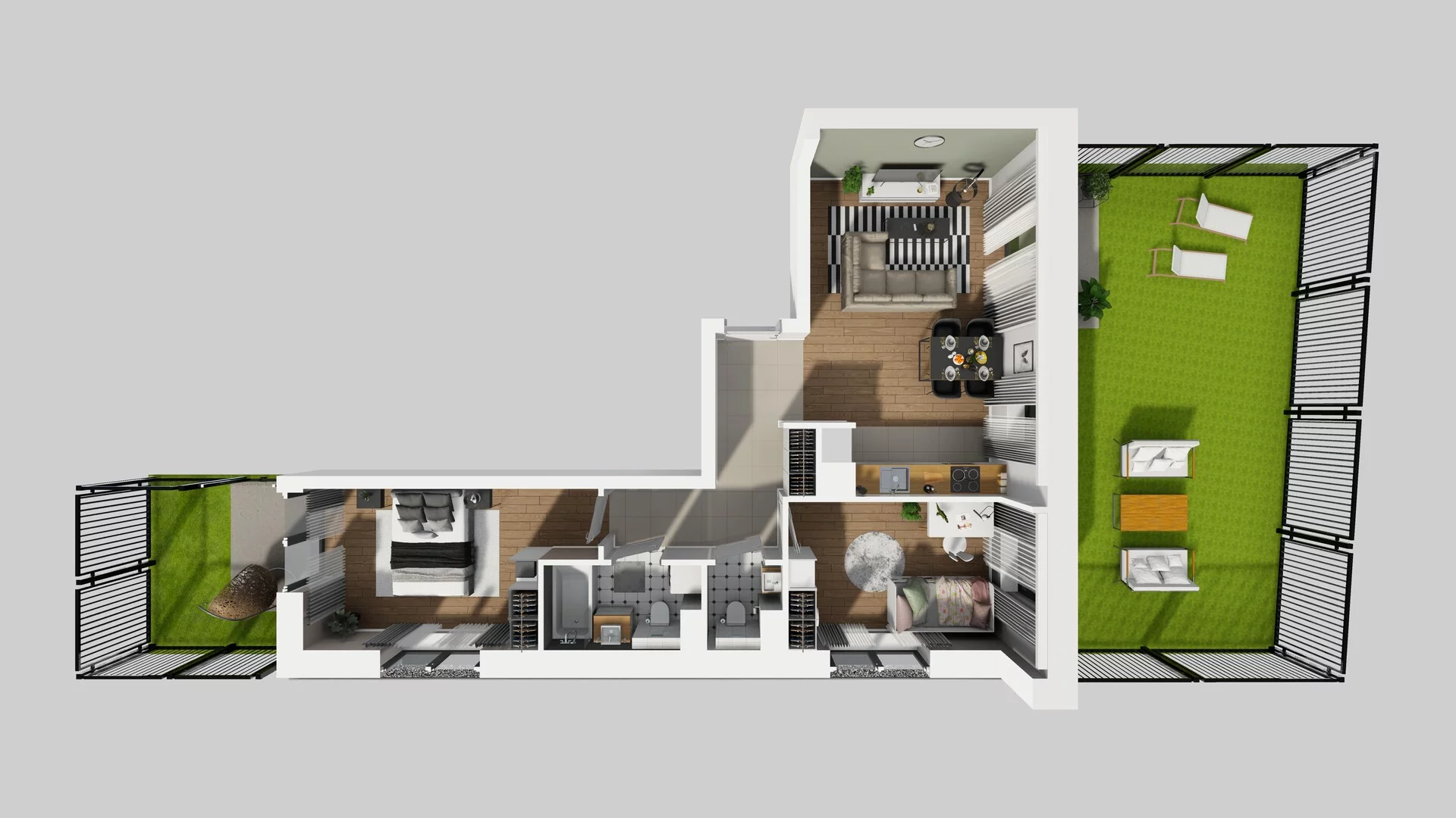 3 pokoje, mieszkanie 60,20 m², parter, oferta nr B/2, Apartamenty nad Oławką 2, Wrocław, Przedmieście Oławskie, Krzyki, ul. Krakowska 98a